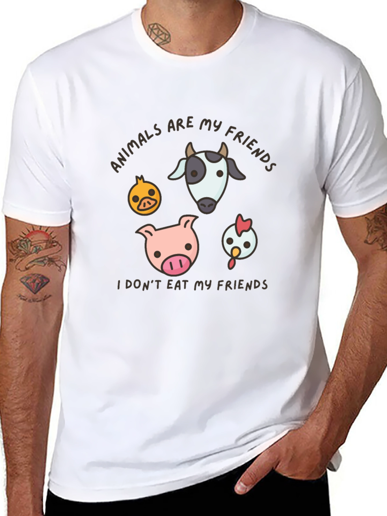 Vegan T-Shirt - Animals Are My Friends Tee
