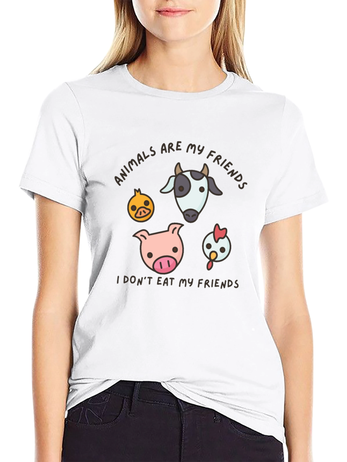 Vegan T-Shirt - Animals Are My Friends Tee