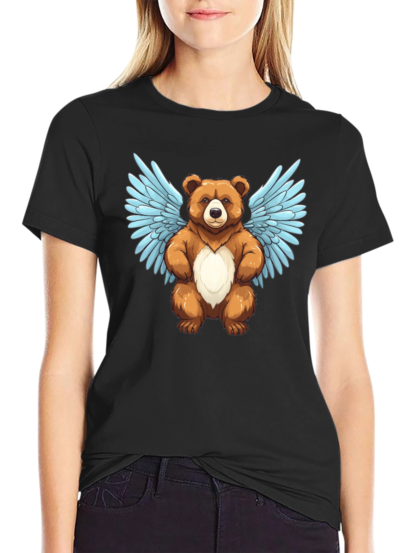 Winged Bear Graphic T-Shirt