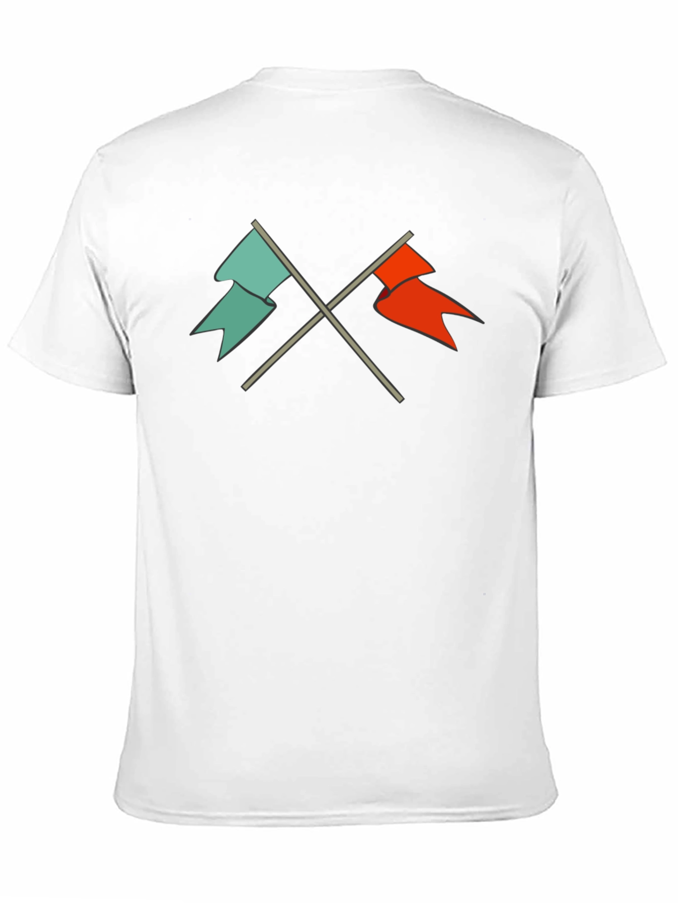 Crossed Flags Graphic Tee - Casual Black T-Shirt