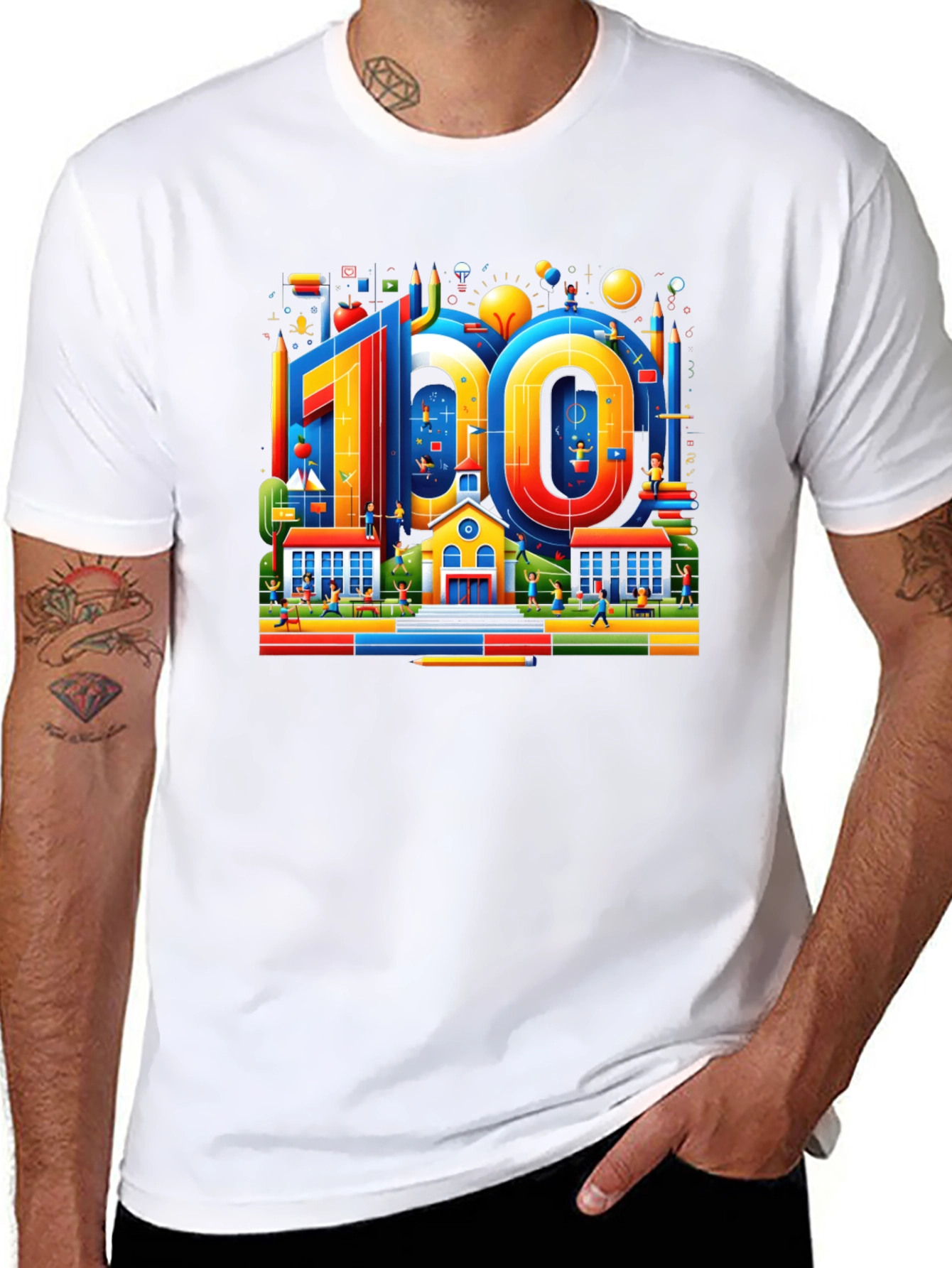 100 Days of School Black Graphic Tee