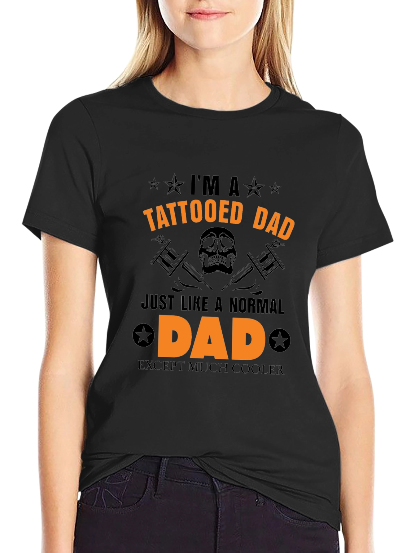 Tattooed Dad Black Graphic Tee - Cool Dad Style