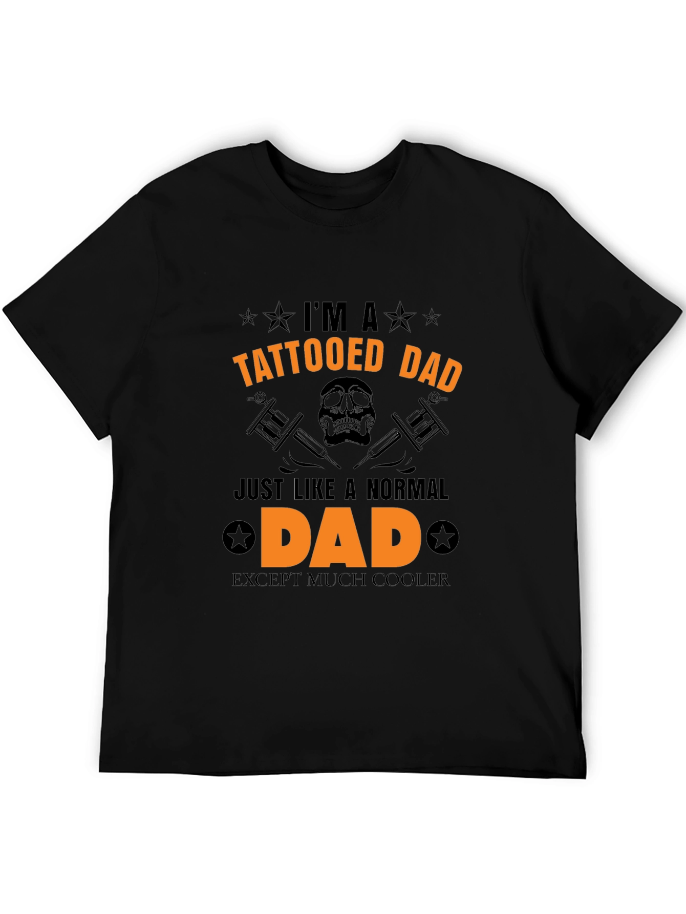 Tattooed Dad Black Graphic Tee - Cool Dad Style