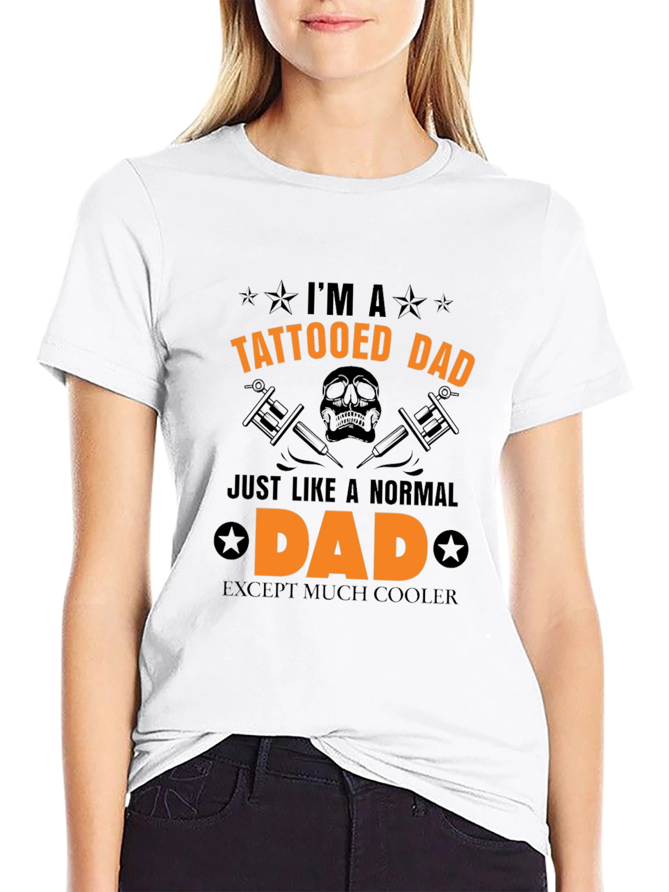 Tattooed Dad Black Graphic Tee - Cool Dad Style