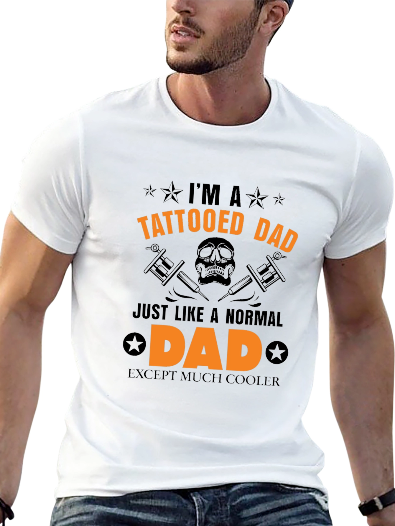 Tattooed Dad Black Graphic Tee - Cool Dad Style