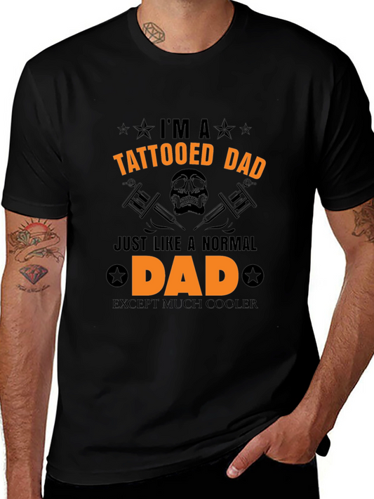 Tattooed Dad Black Graphic Tee - Cool Dad Style