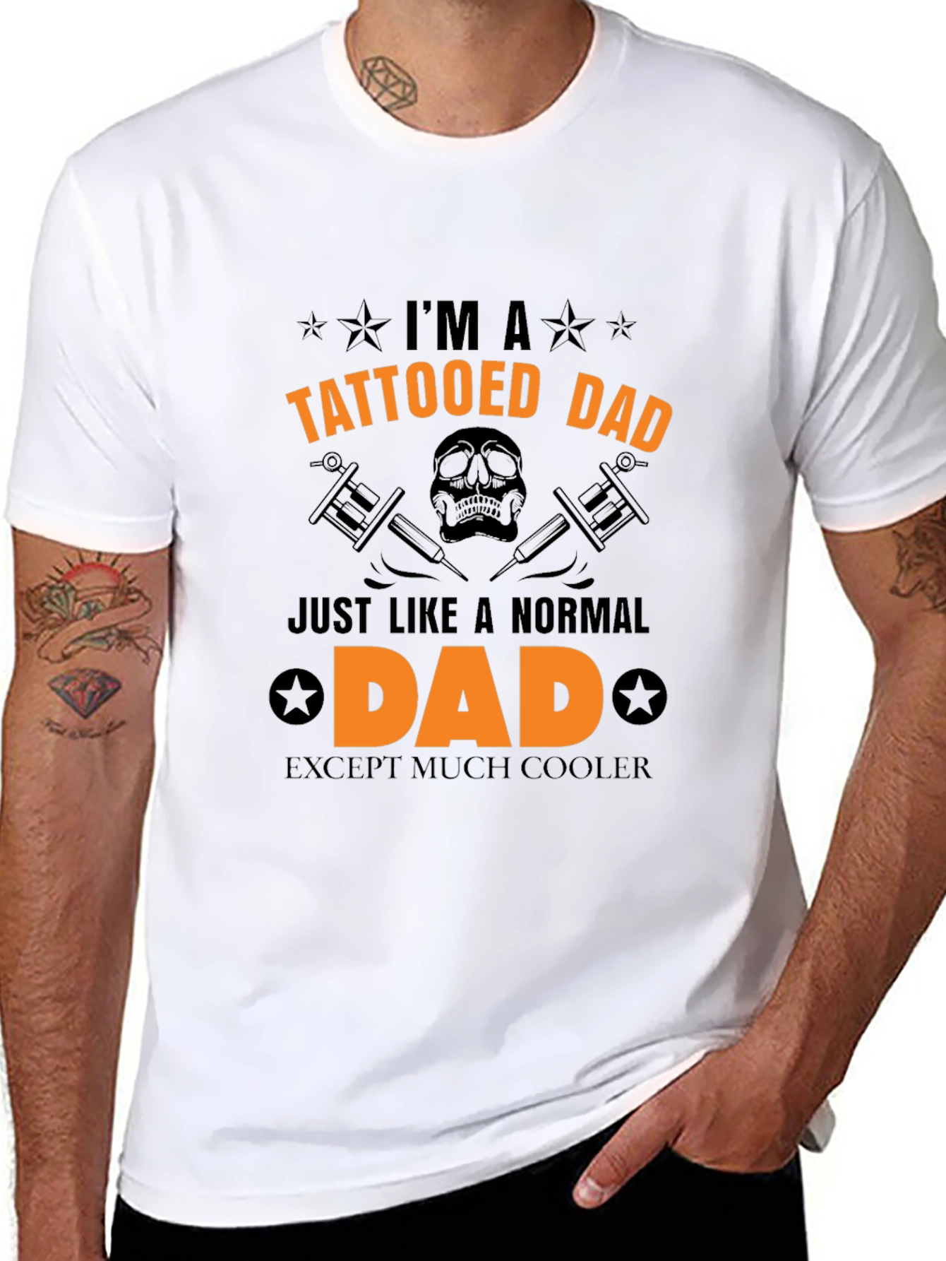 Tattooed Dad Black Graphic Tee - Cool Dad Style