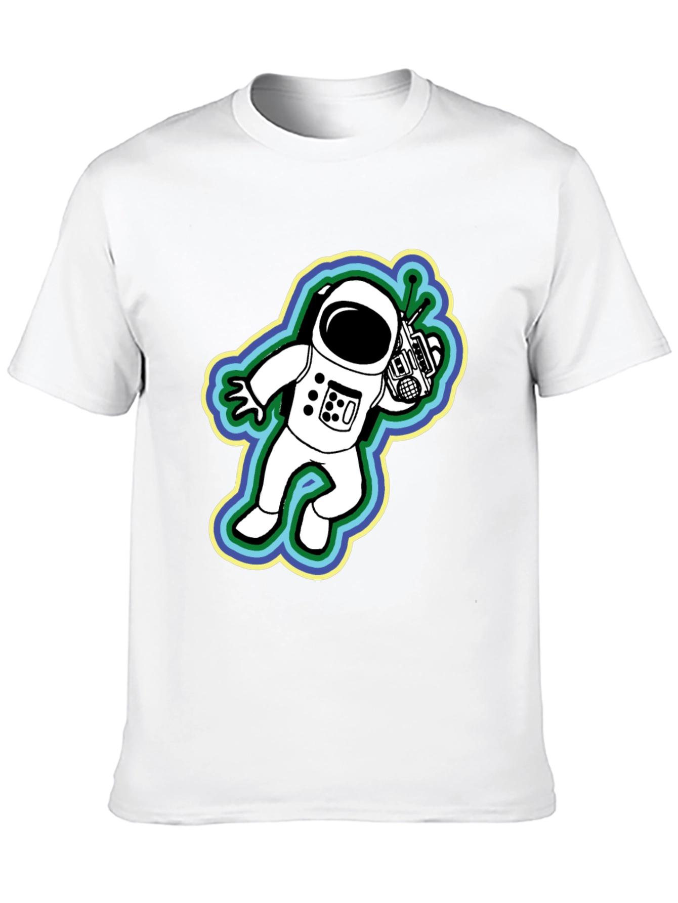 Retro Astronaut Graphic Black T-Shirt