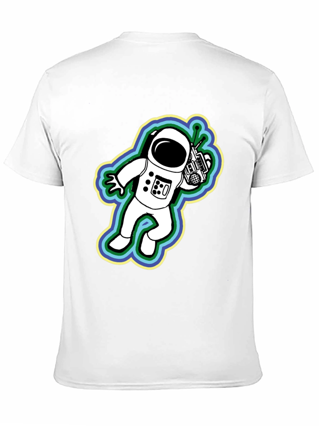 Retro Astronaut Graphic Black T-Shirt