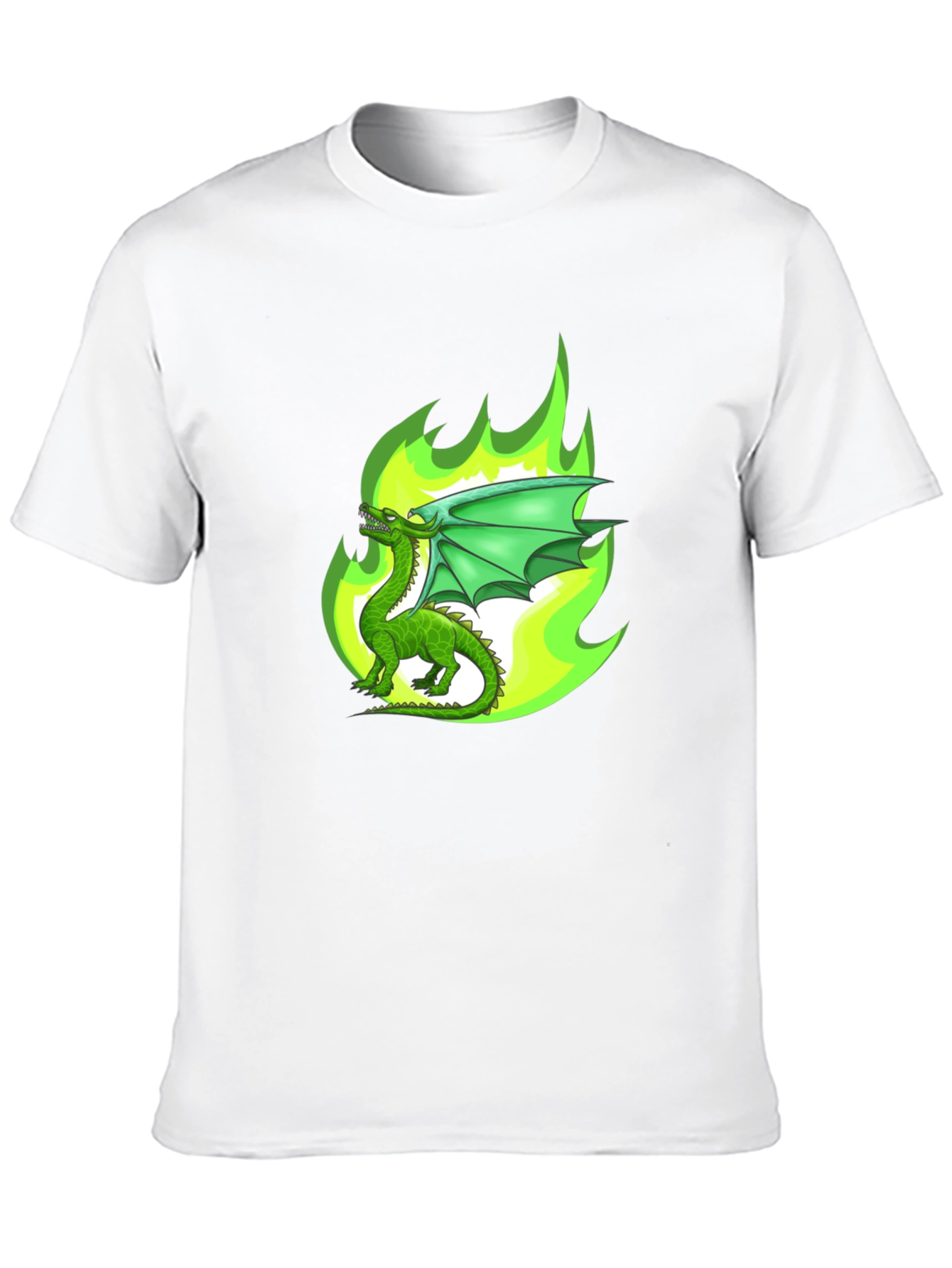 Green Dragon Fire Graphic T-Shirt