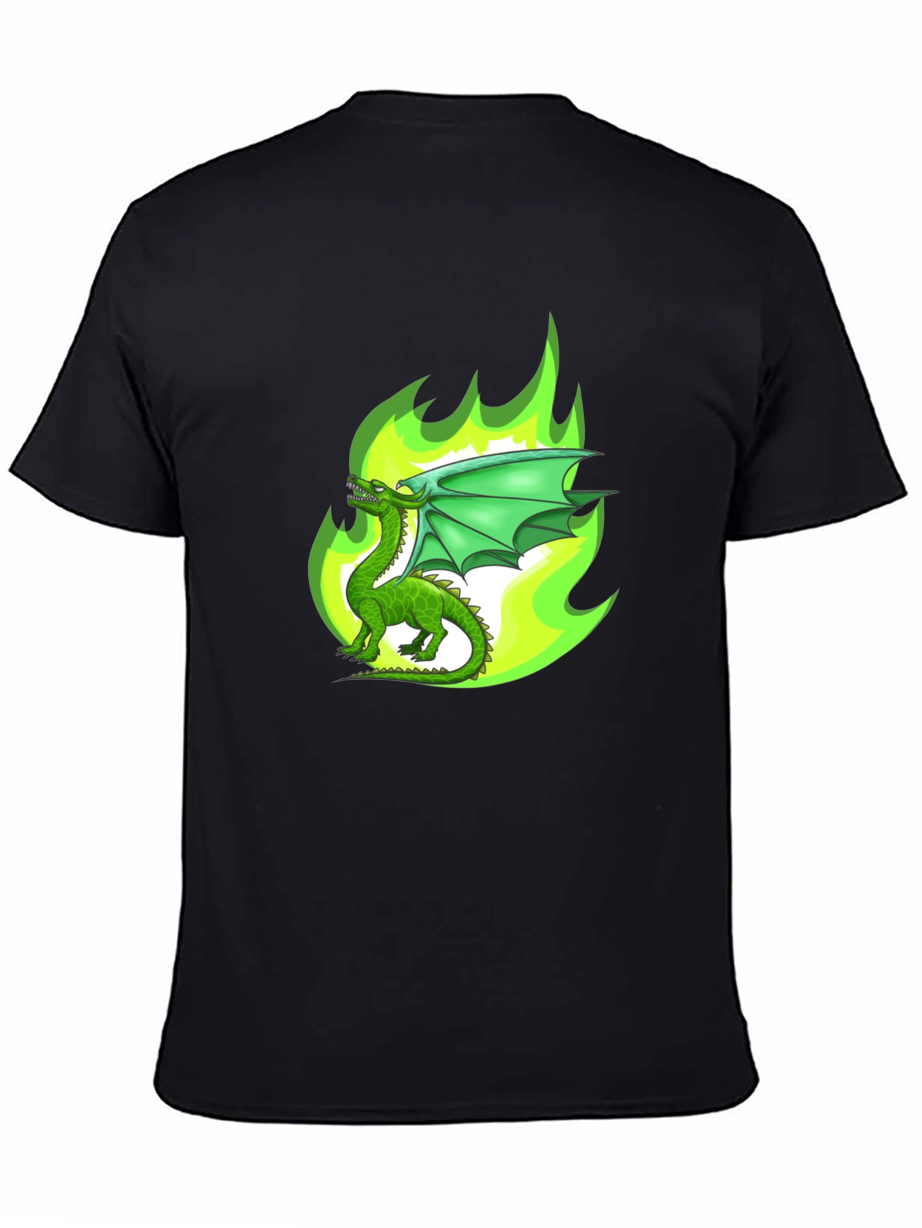 Green Dragon Fire Graphic T-Shirt