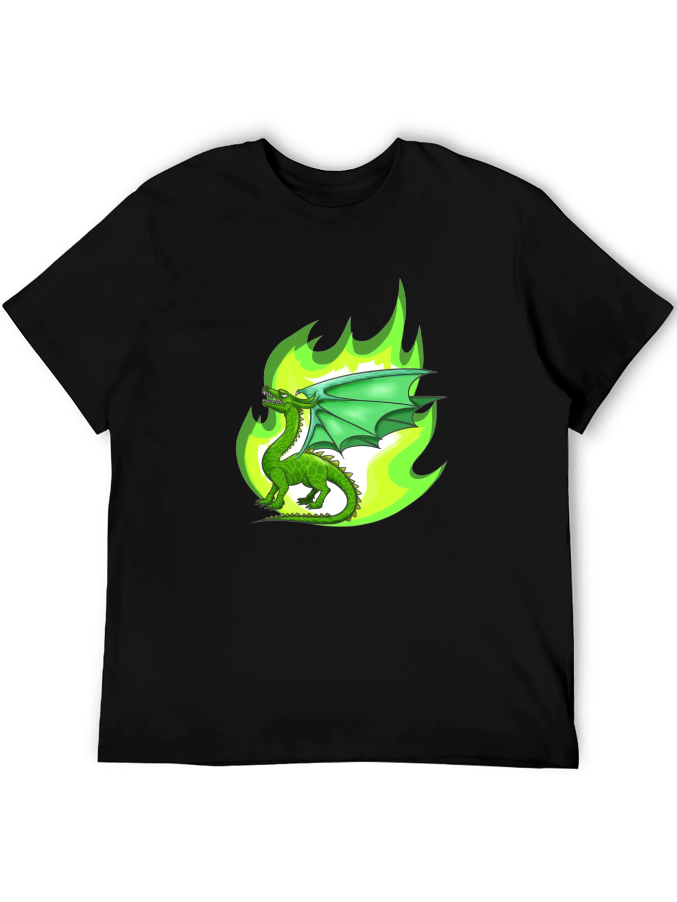 Green Dragon Fire Graphic T-Shirt