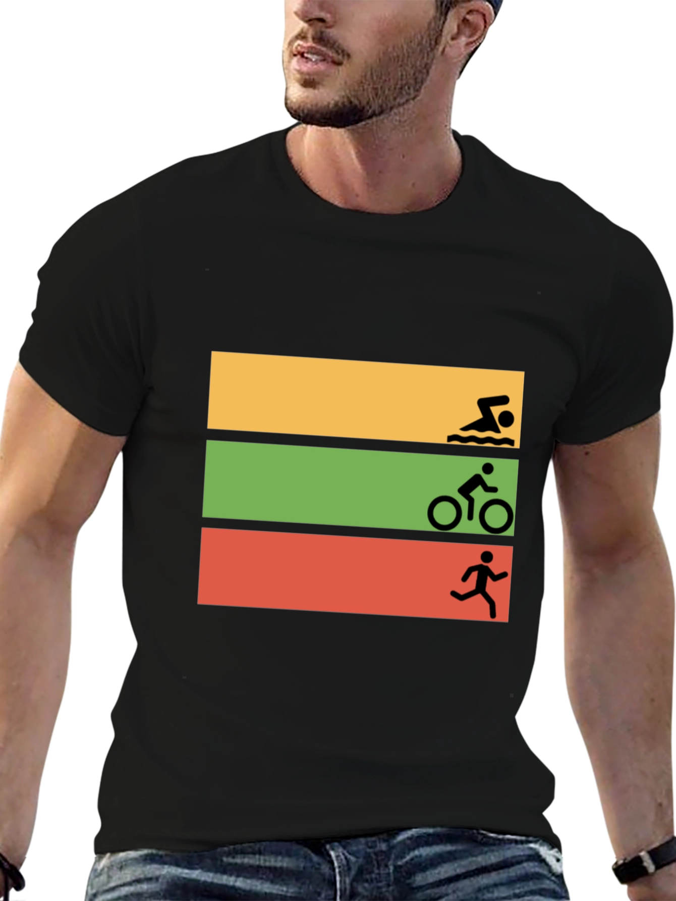 Triathlon Swim Bike Run Graphic Tee