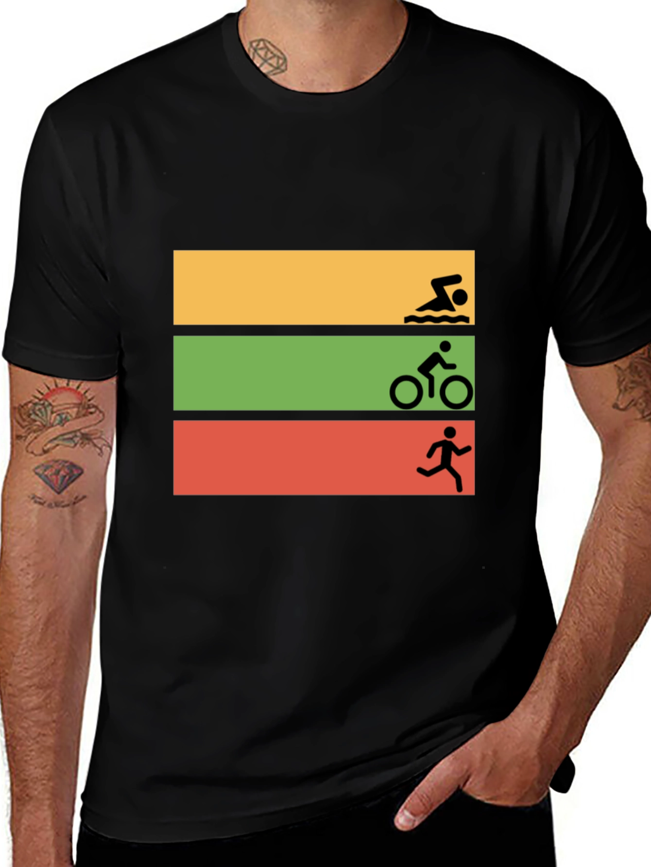 Triathlon Swim Bike Run Graphic Tee
