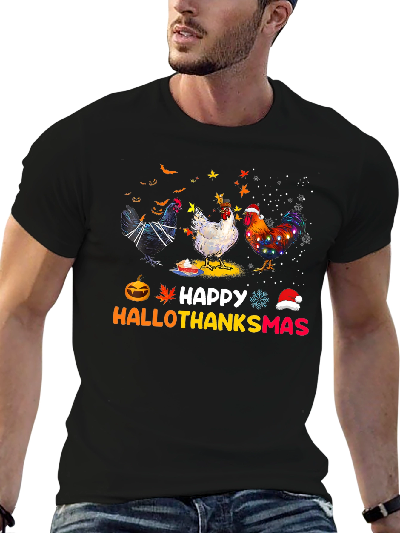 Happy Hallothanksmas Chicken T-Shirt