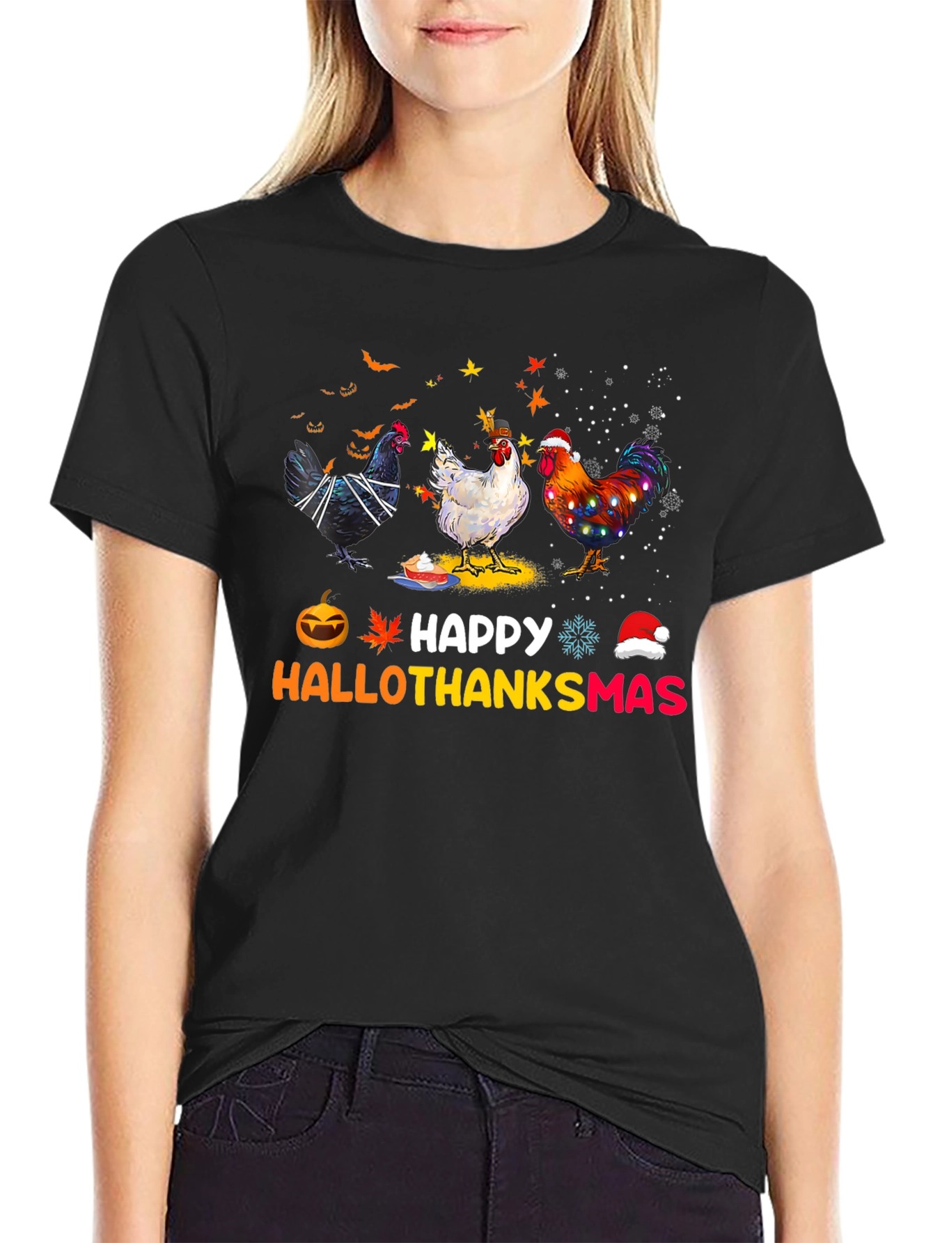 Happy Hallothanksmas Chicken T-Shirt