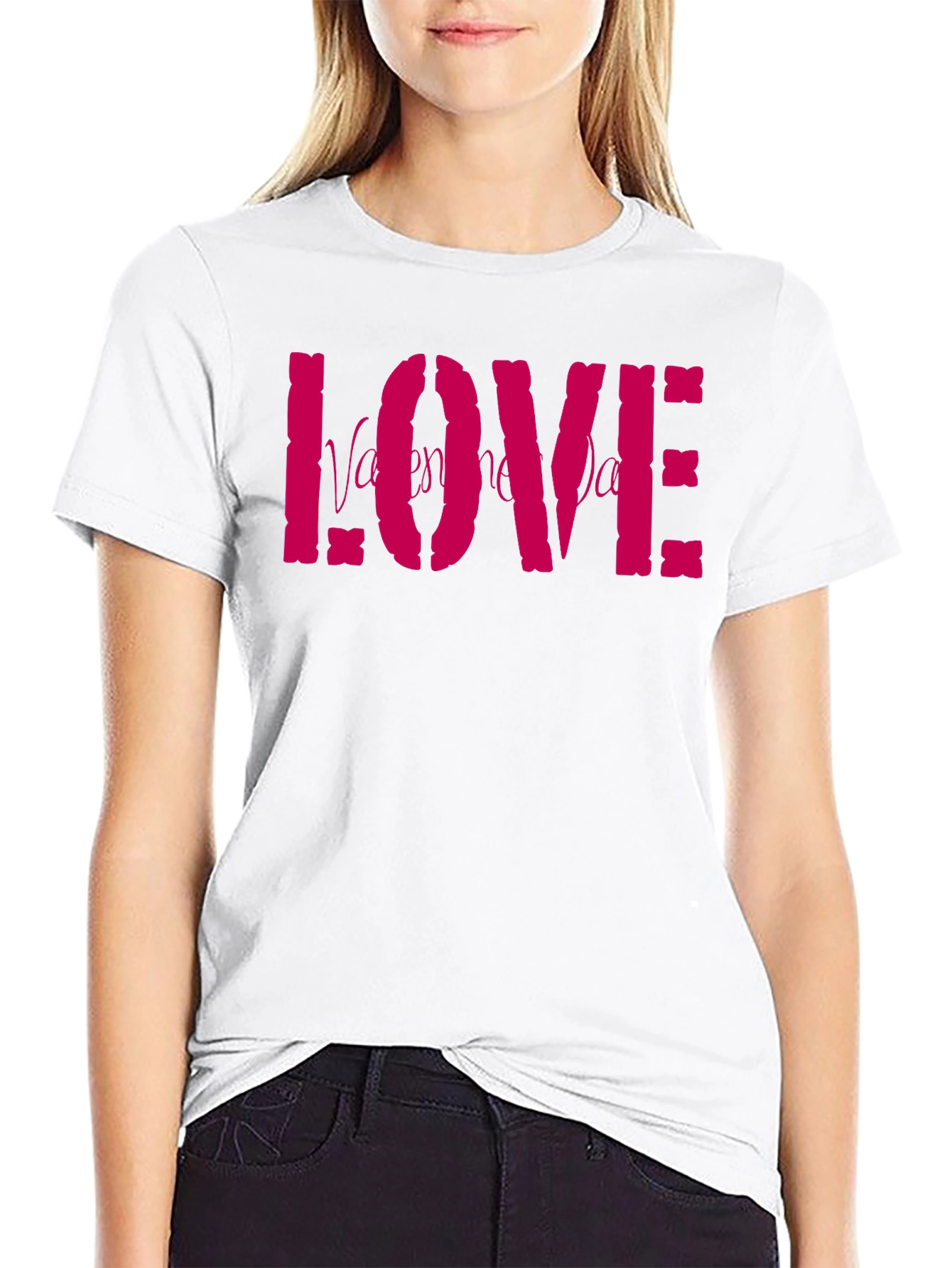 Valentines Day LOVE Graphic Tee - Black