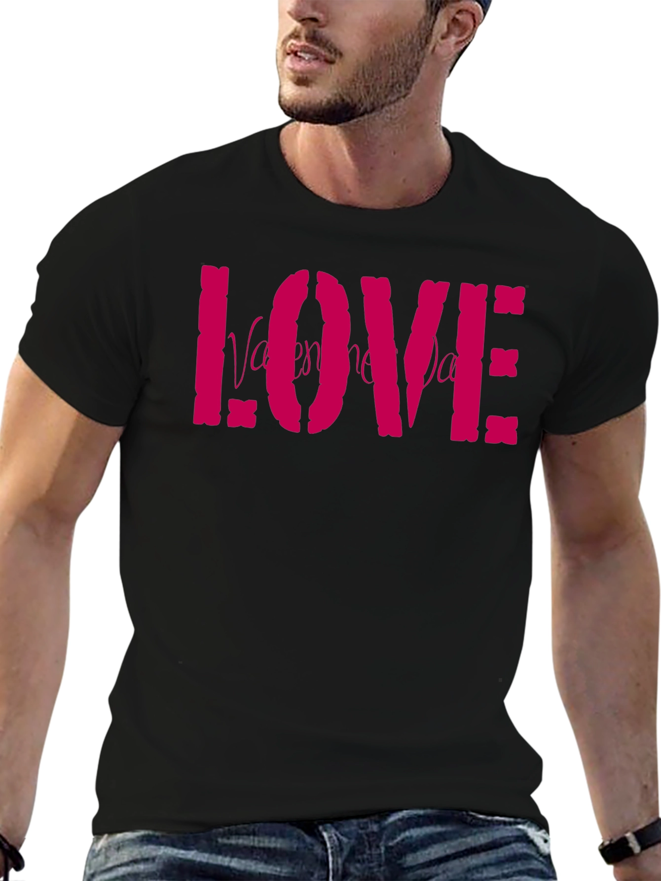 Valentines Day LOVE Graphic Tee - Black