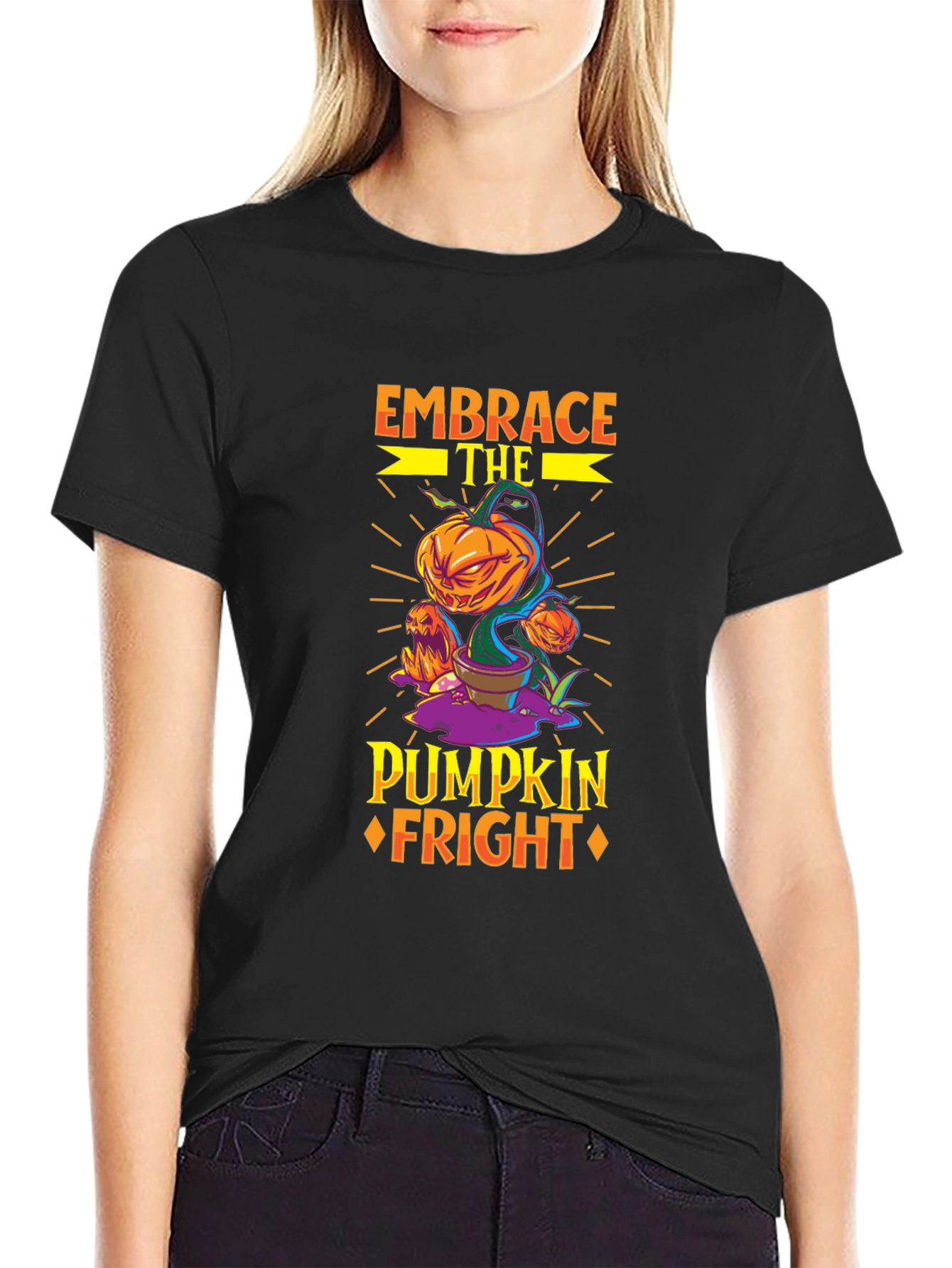 Embrace the Pumpkin Fright Halloween T-Shirt