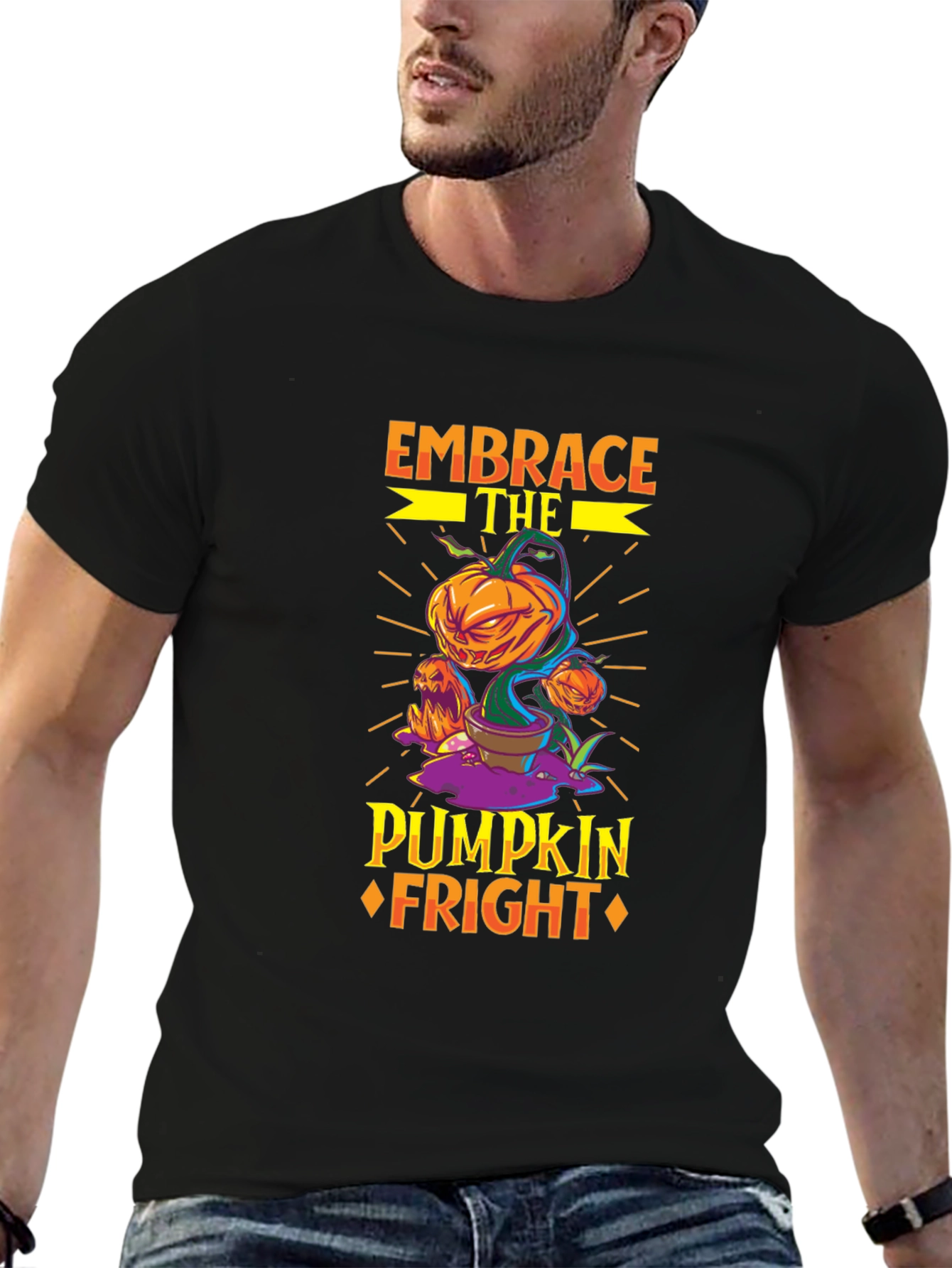 Embrace the Pumpkin Fright Halloween T-Shirt
