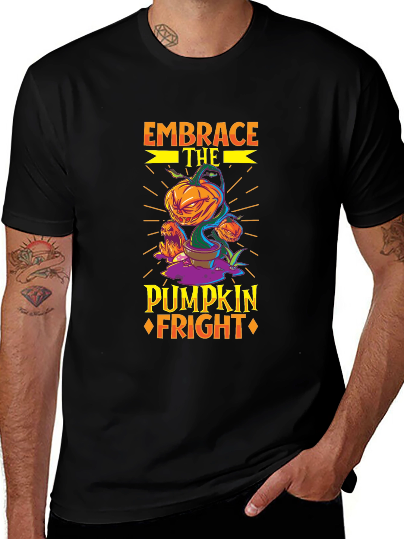 Embrace the Pumpkin Fright Halloween T-Shirt
