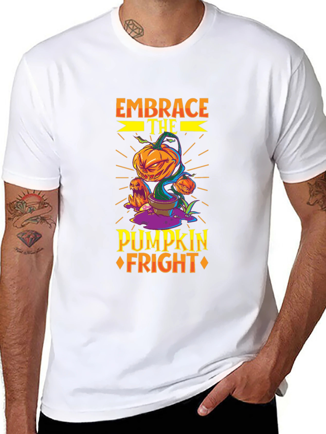 Embrace the Pumpkin Fright Halloween T-Shirt