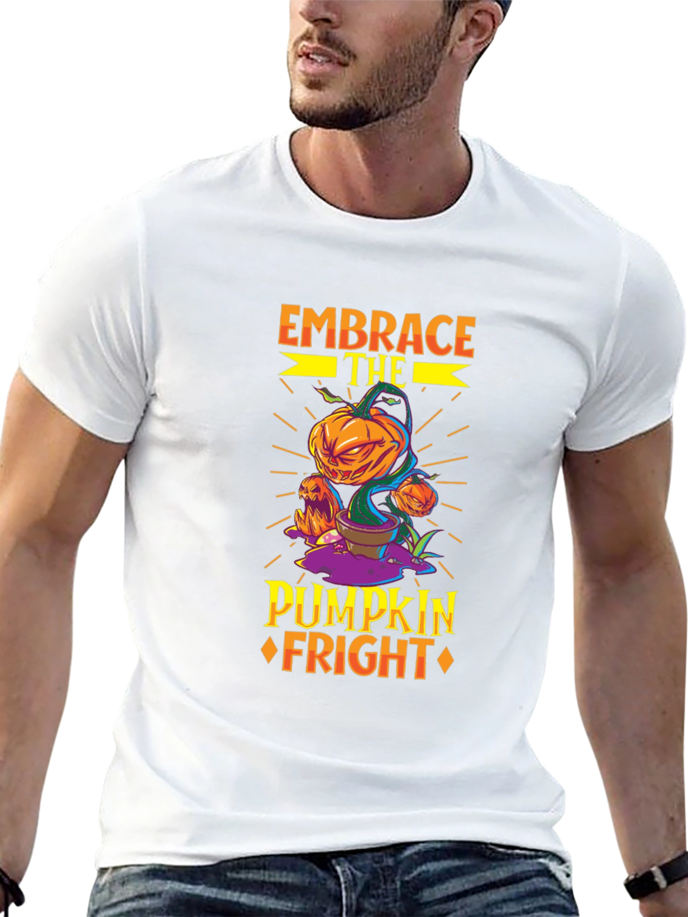 Embrace the Pumpkin Fright Halloween T-Shirt