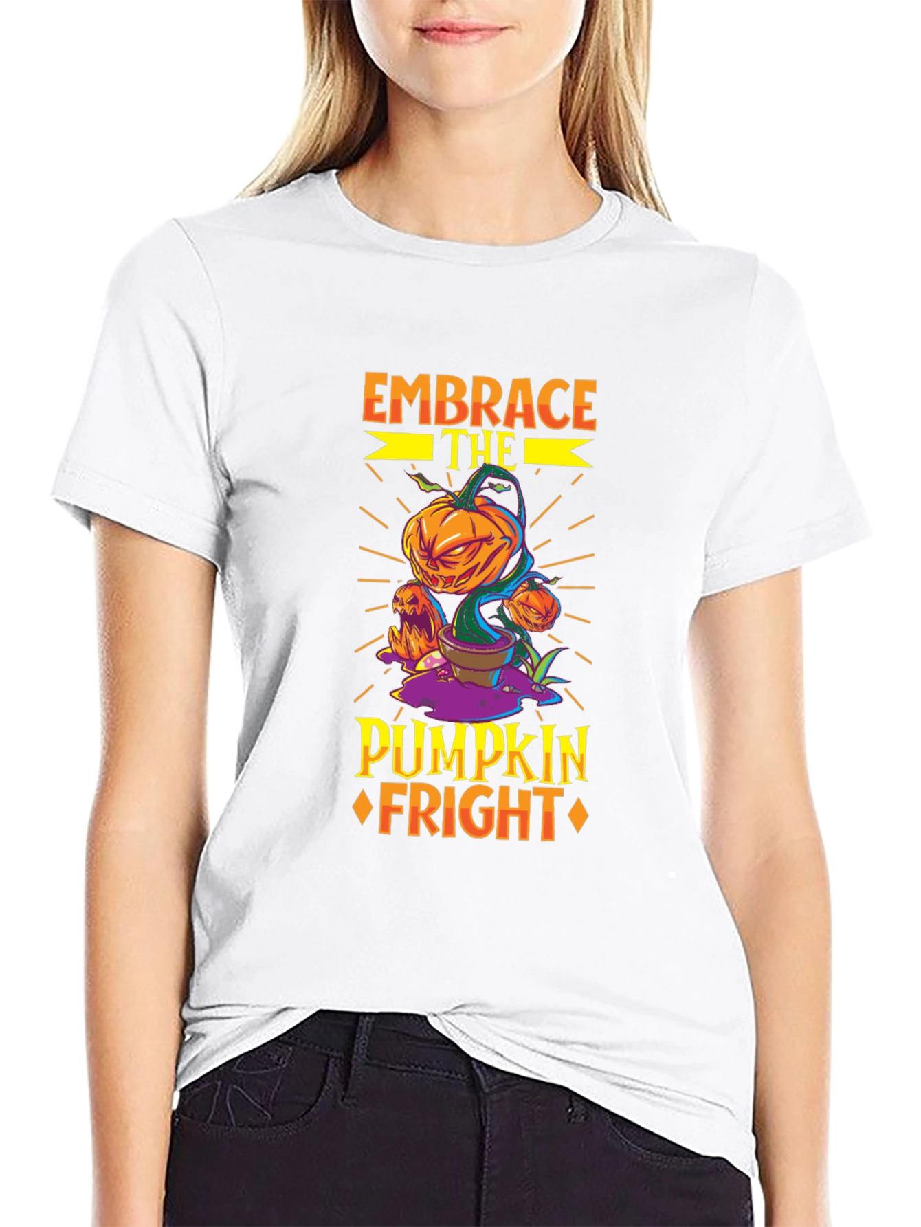 Embrace the Pumpkin Fright Halloween T-Shirt