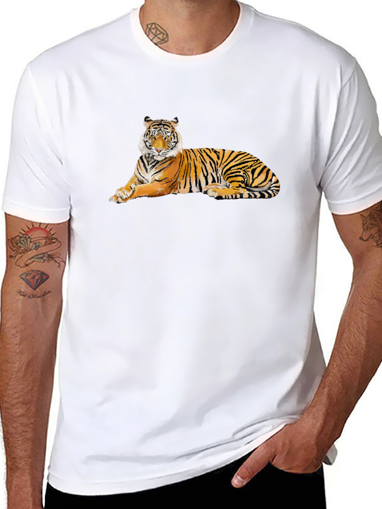 Cool Tiger Graphic T-Shirt - Black Cotton Tee