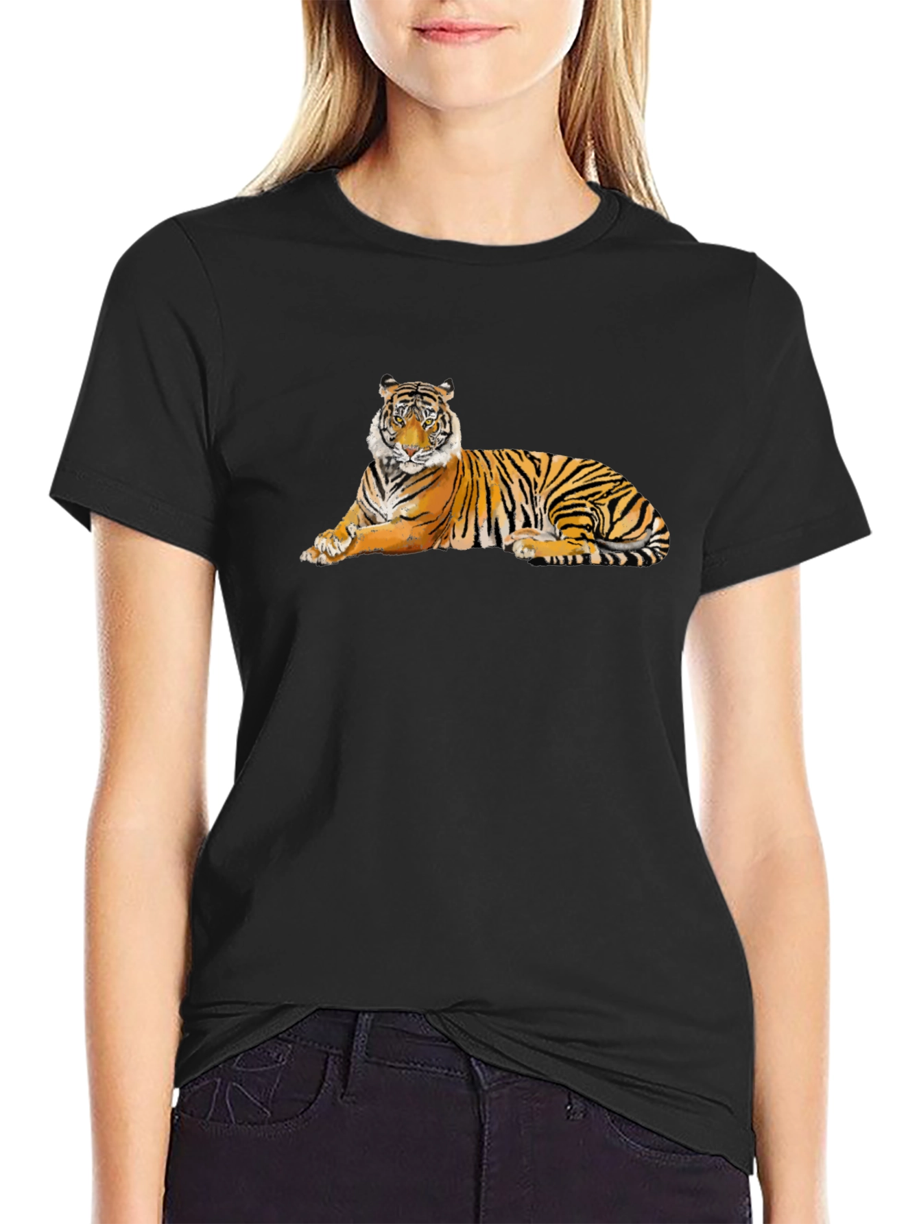 Cool Tiger Graphic T-Shirt - Black Cotton Tee