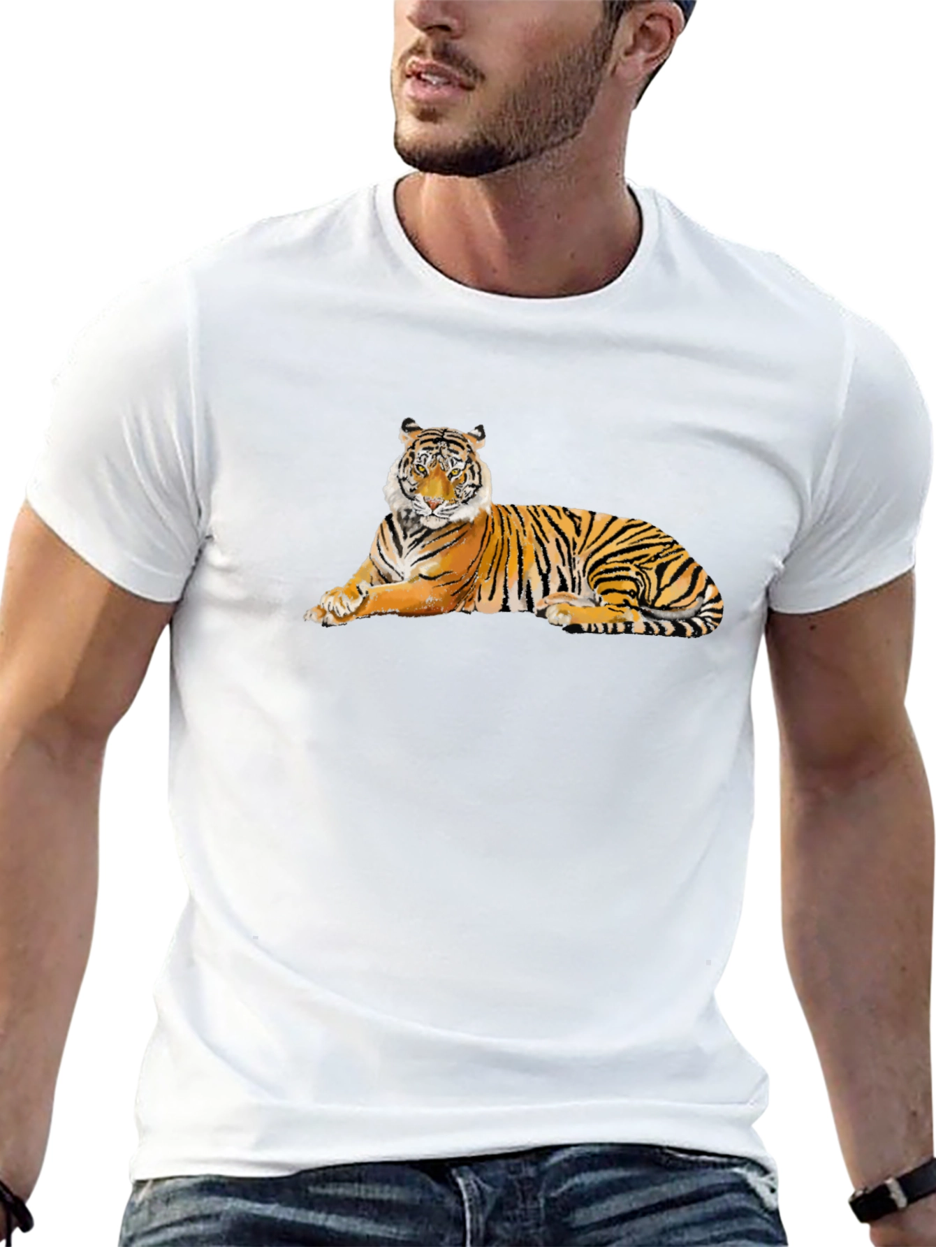 Cool Tiger Graphic T-Shirt - Black Cotton Tee