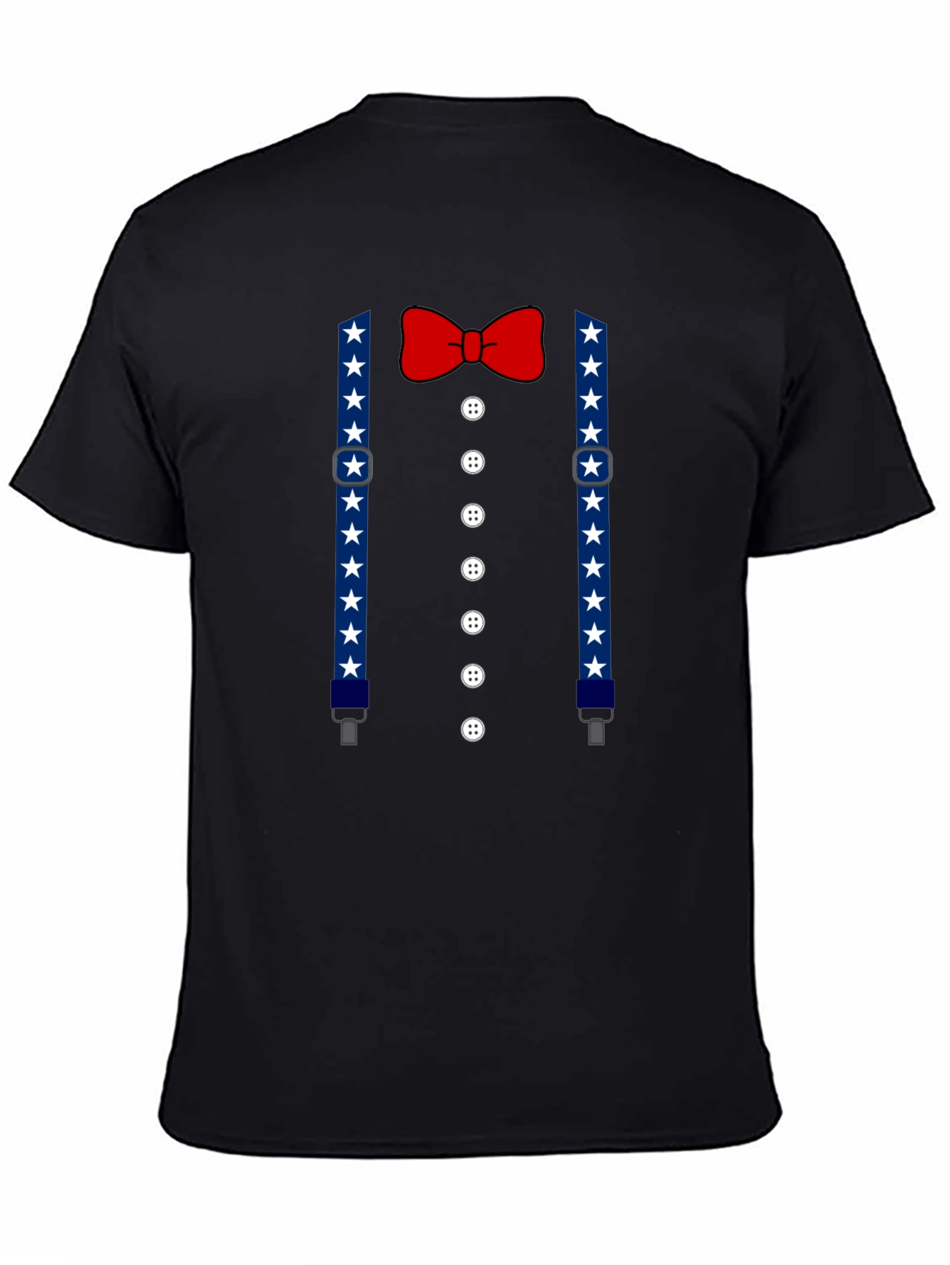 Patriotic Suspenders & Bow Tie Mens T-Shirt