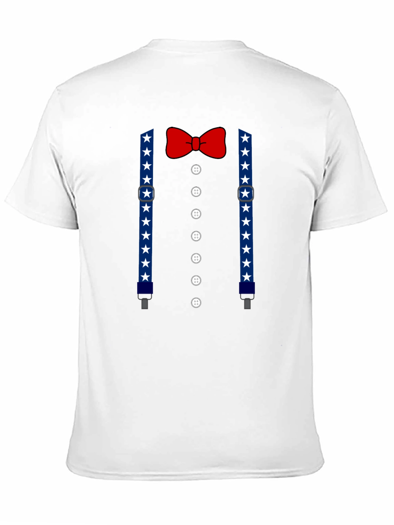 Patriotic Suspenders & Bow Tie Mens T-Shirt