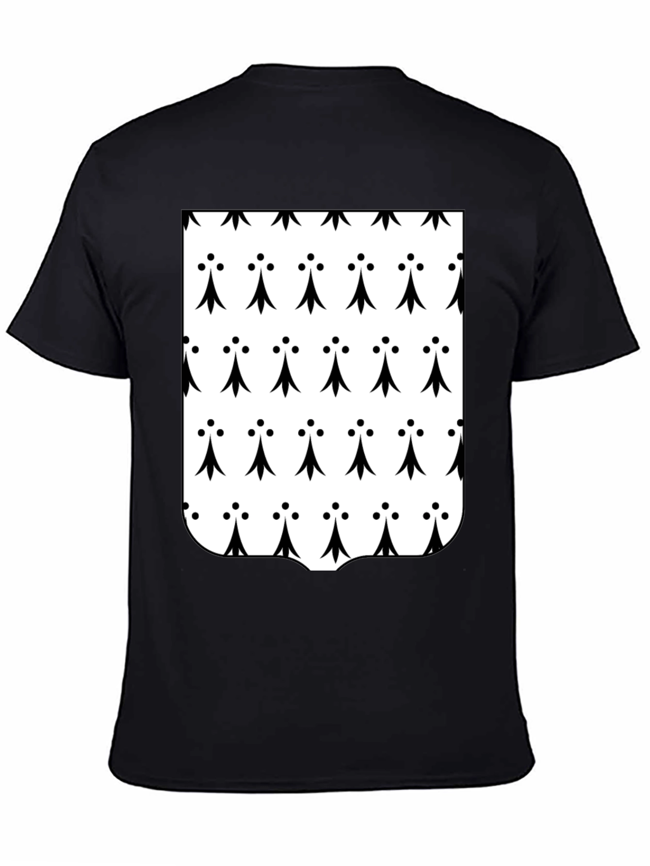 Breton Ermine Pattern T-Shirt - Black