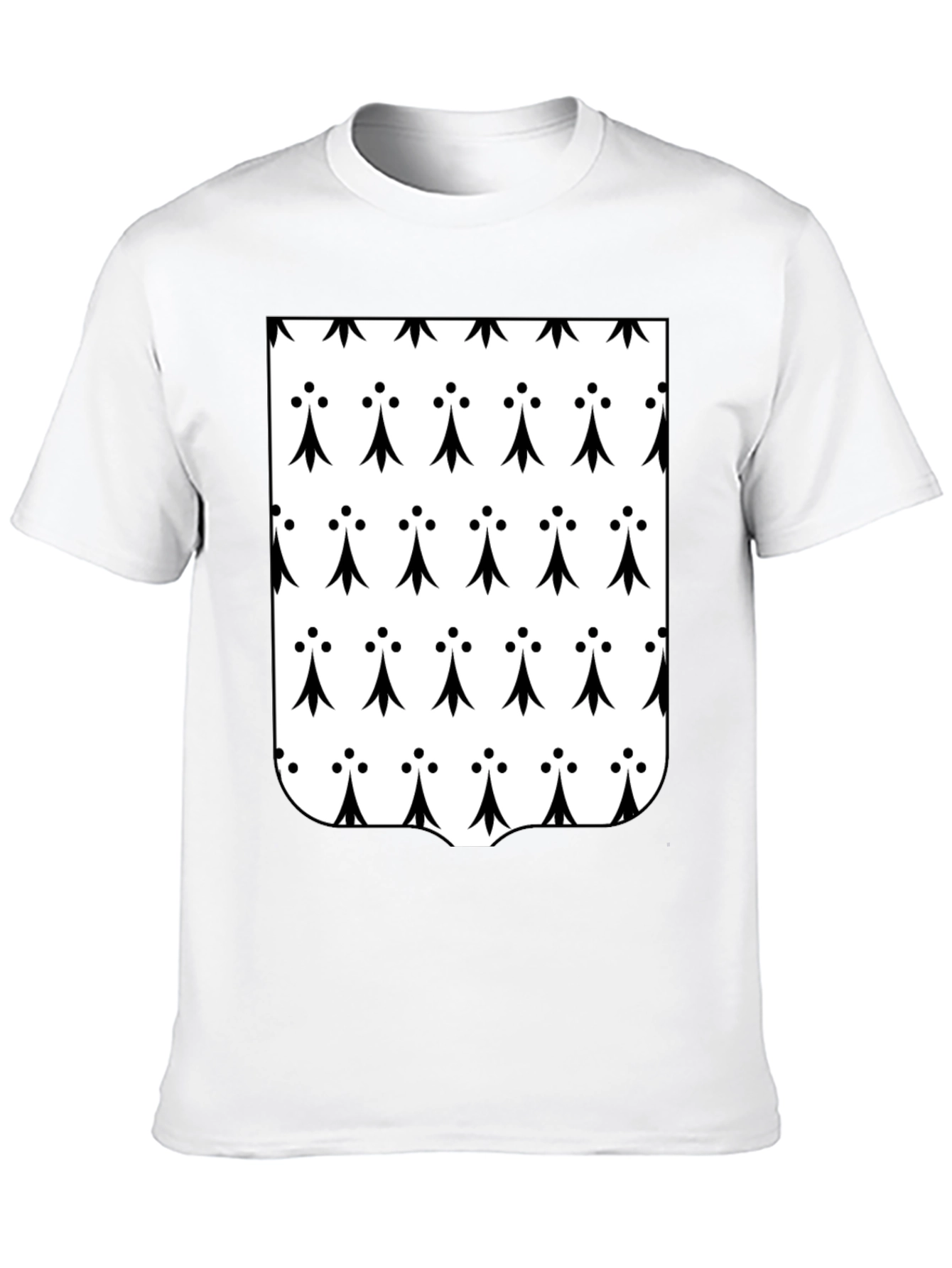 Breton Ermine Pattern T-Shirt - Black