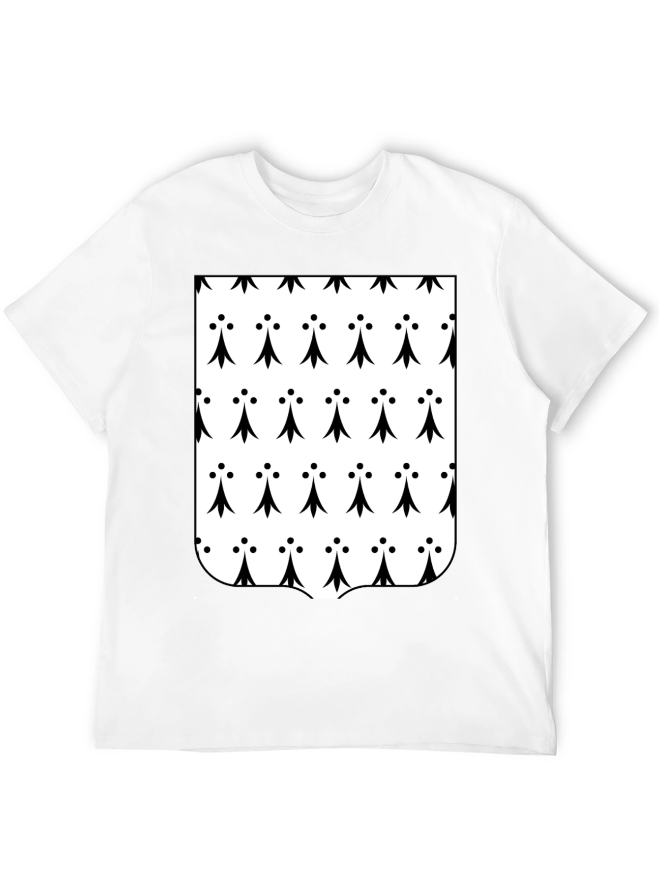 Breton Ermine Pattern T-Shirt - Black