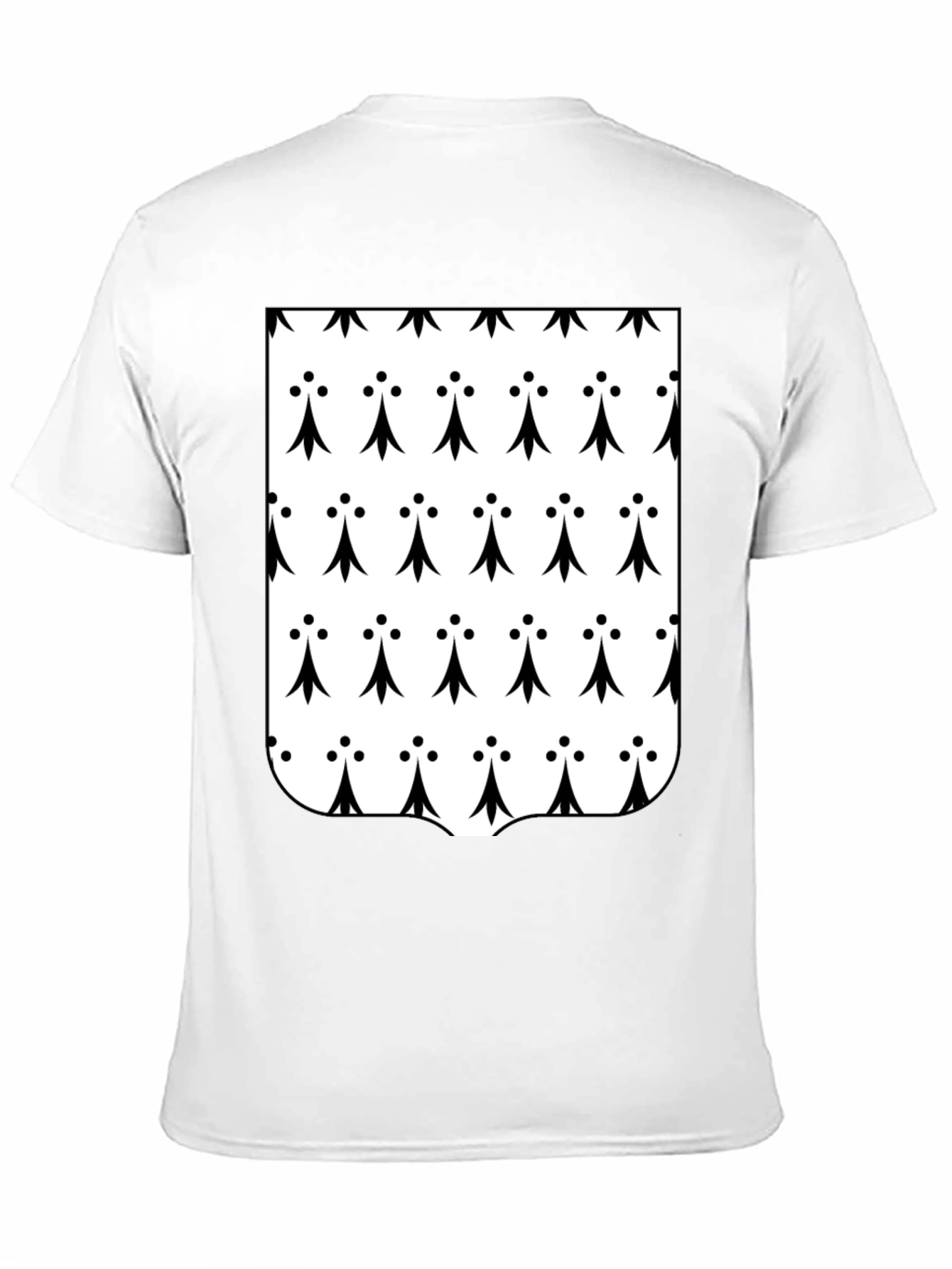 Breton Ermine Pattern T-Shirt - Black