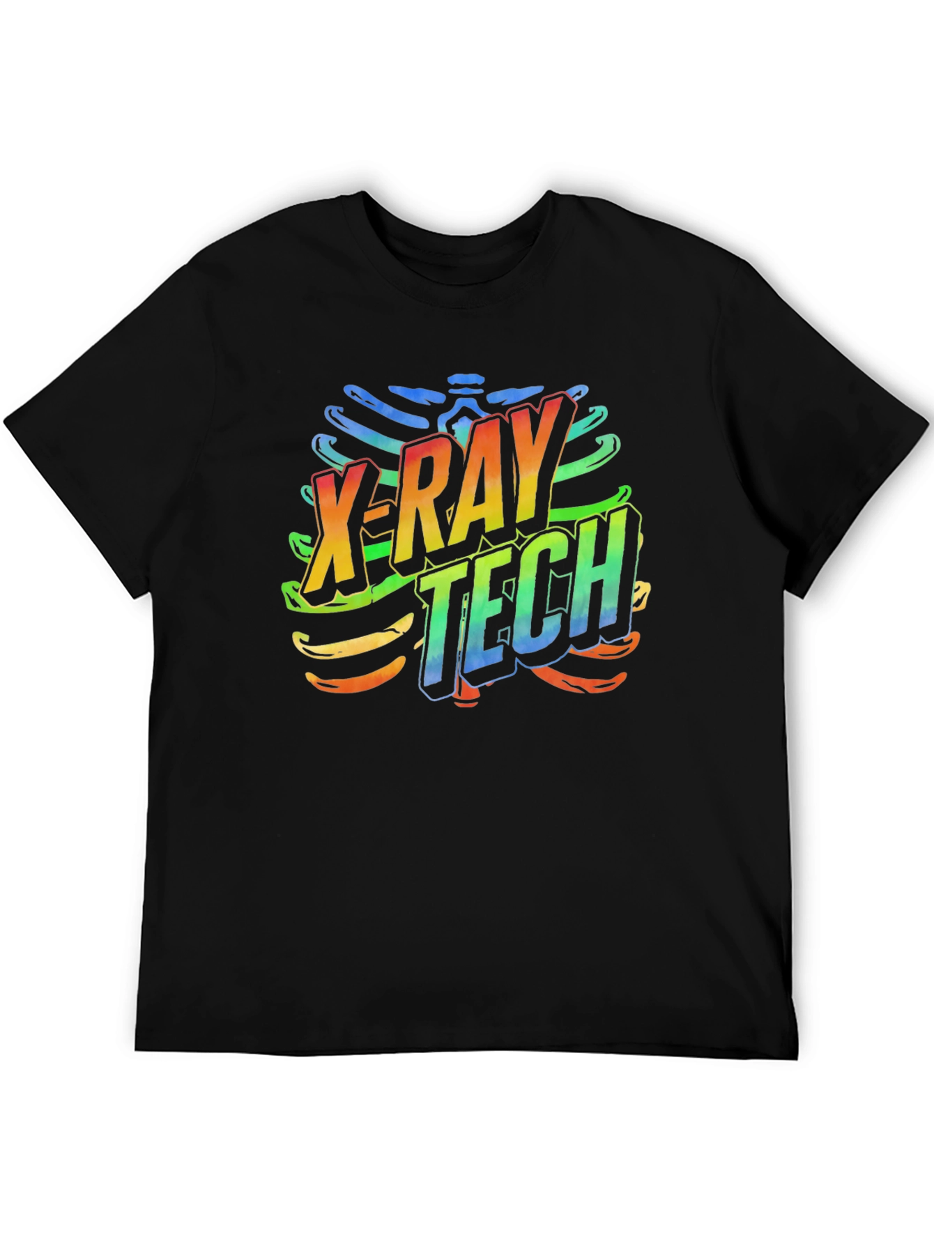 X-Ray Tech Rainbow Graphic Black T-Shirt