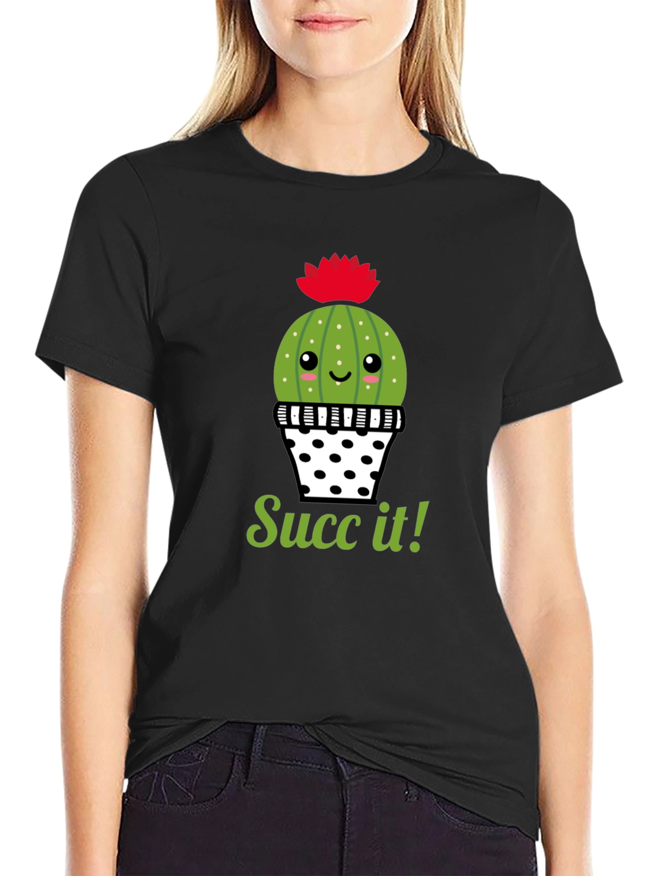 Succ It! Cactus Graphic Tee - Trendy & Fun