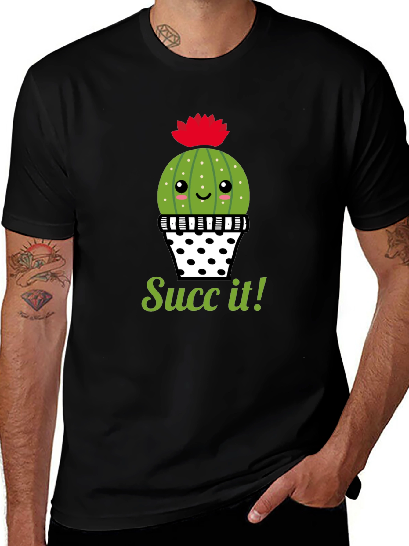 Succ It! Cactus Graphic Tee - Trendy & Fun
