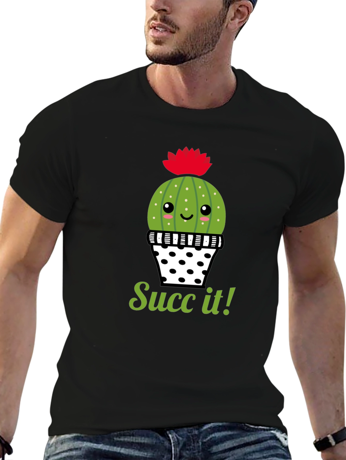 Succ It! Cactus Graphic Tee - Trendy & Fun
