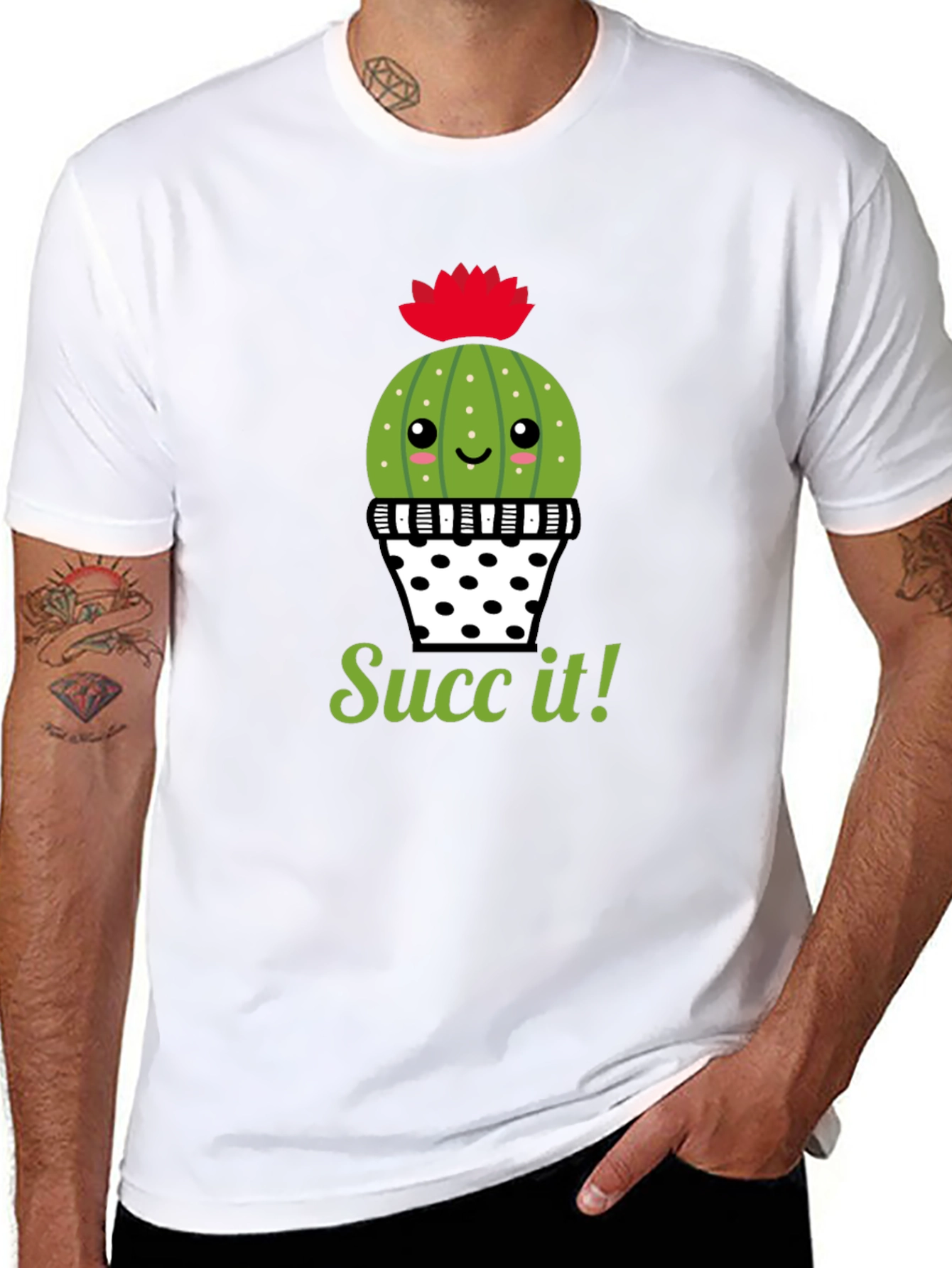 Succ It! Cactus Graphic Tee - Trendy & Fun