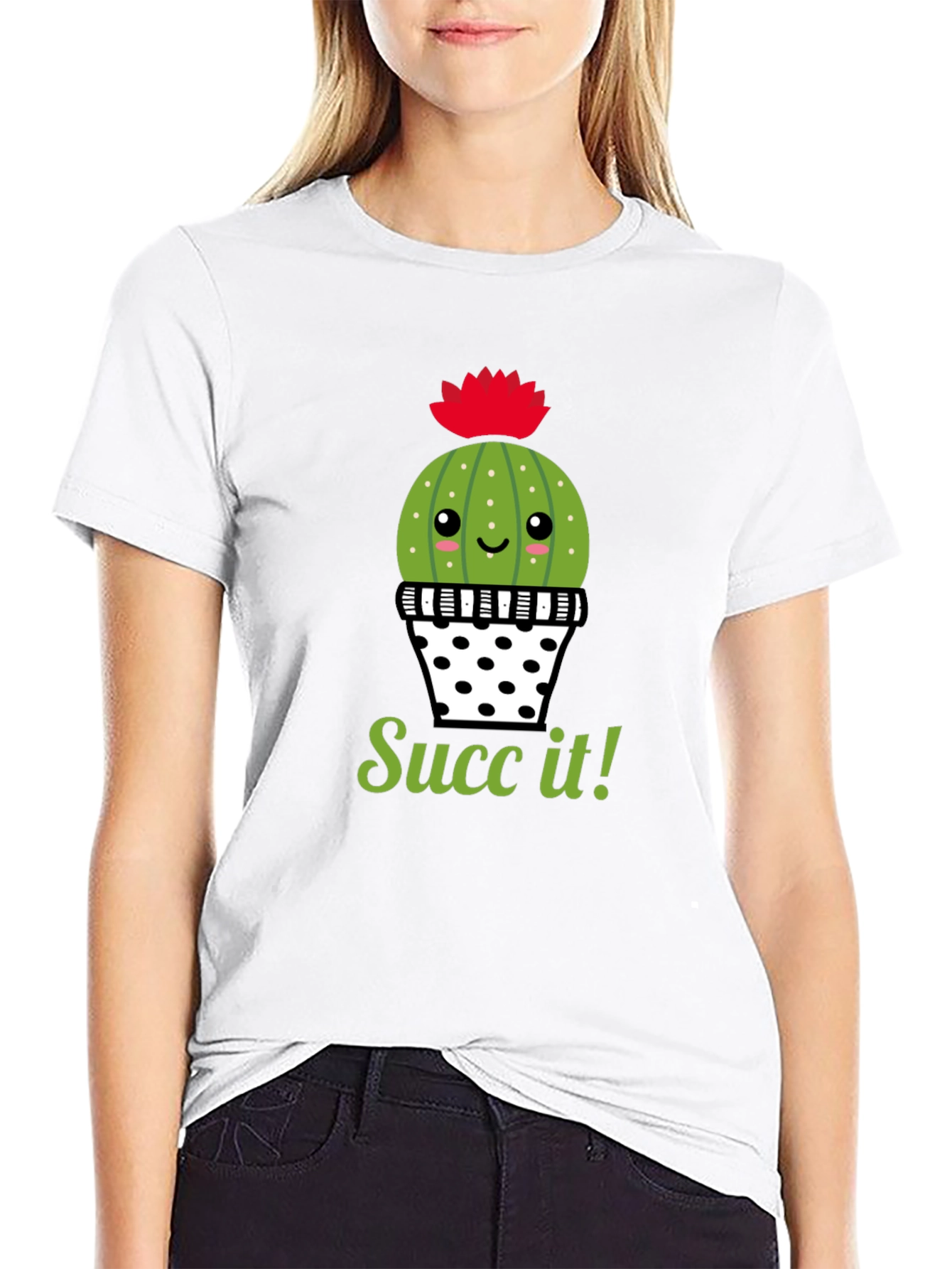 Succ It! Cactus Graphic Tee - Trendy & Fun