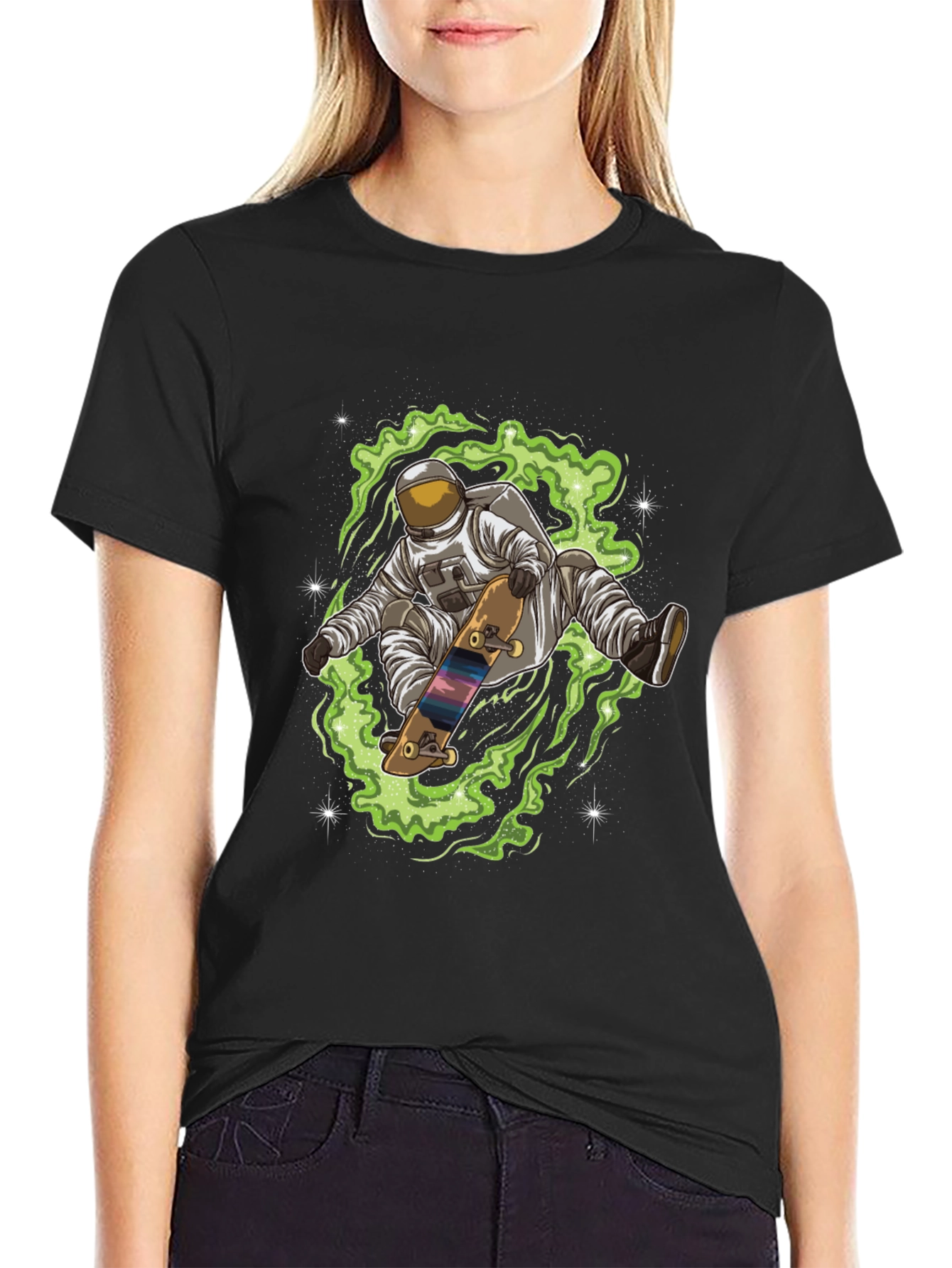 Astronaut Skateboard T-Shirt - Space Design