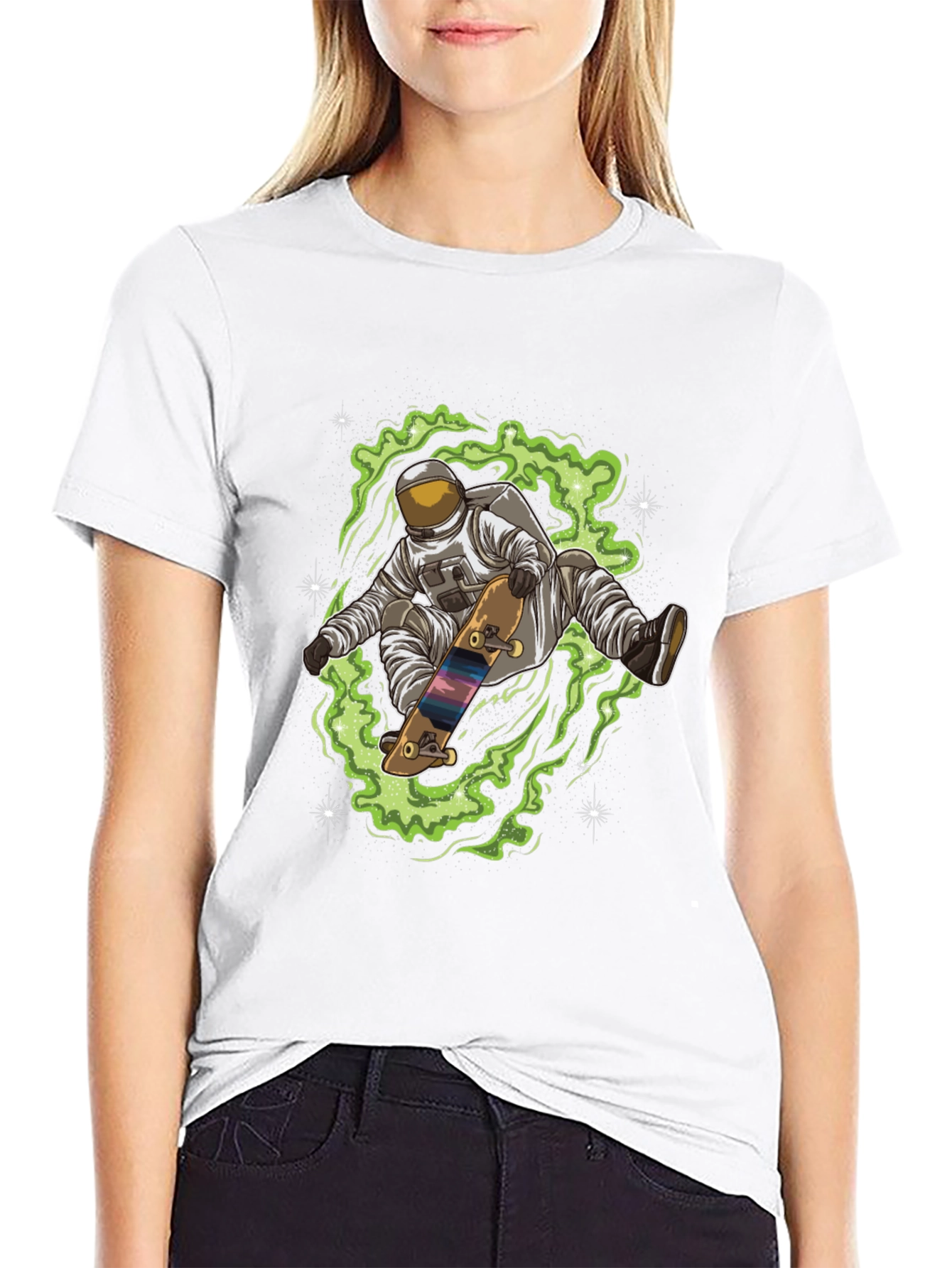 Astronaut Skateboard T-Shirt - Space Design