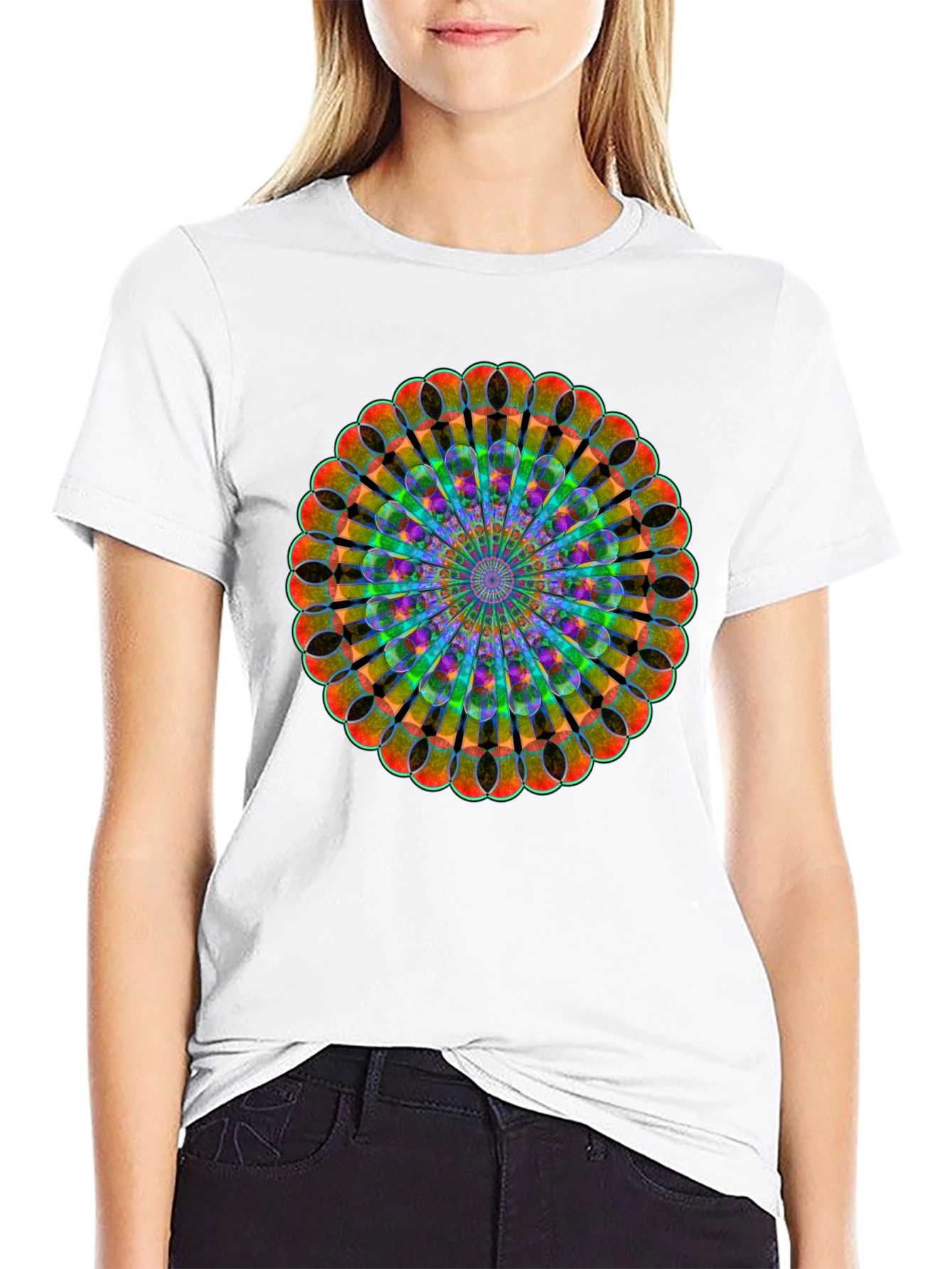 Kaleidoscope Mandala Black T-Shirt