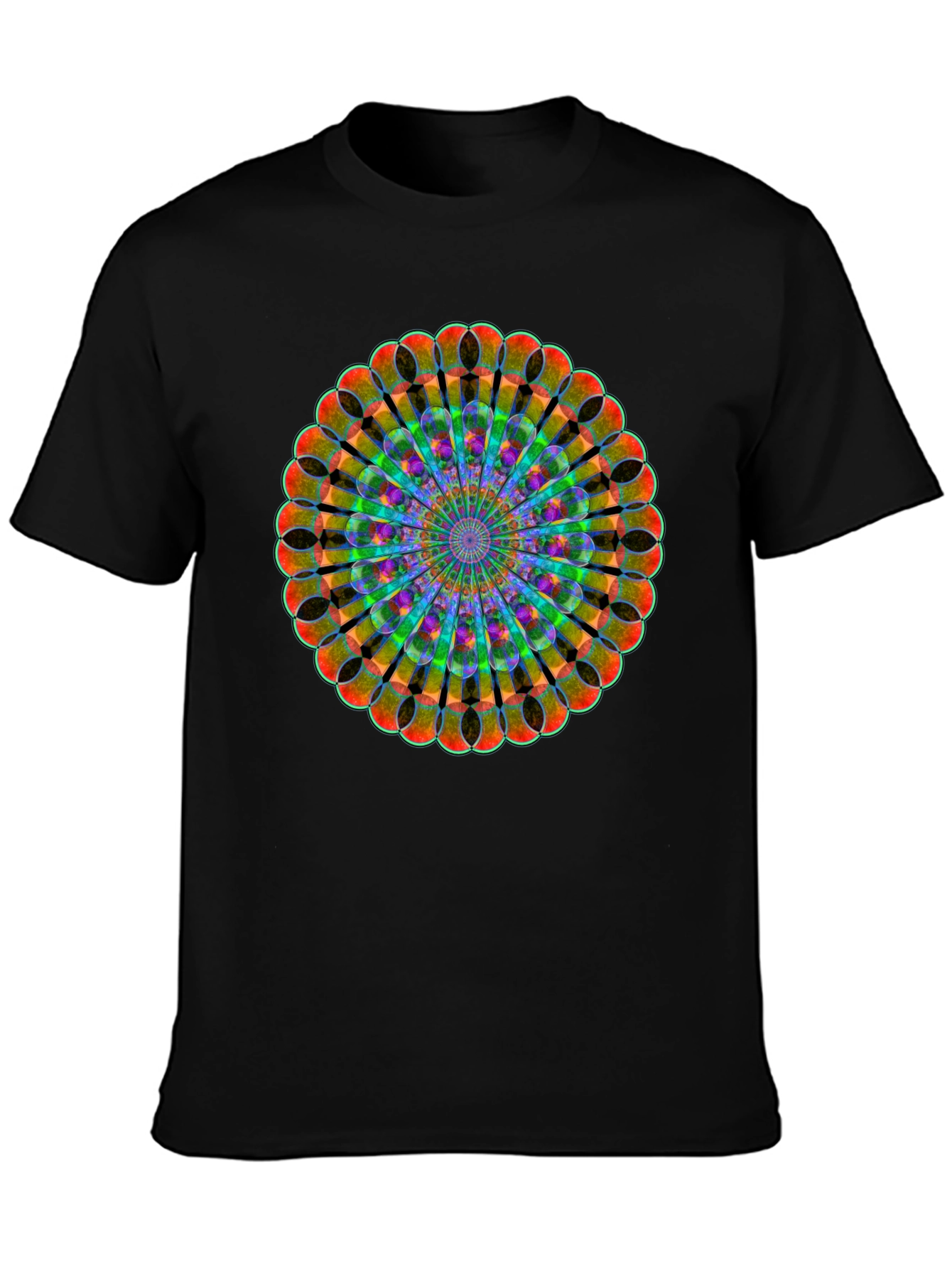 Kaleidoscope Mandala Black T-Shirt