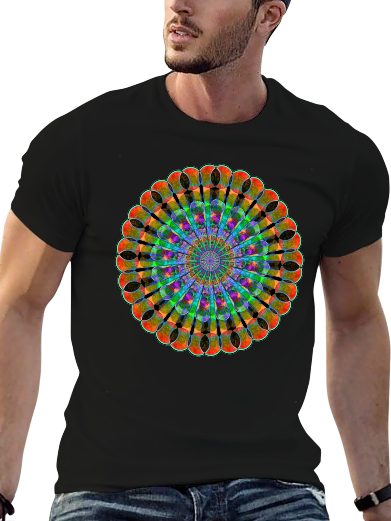 Kaleidoscope Mandala Black T-Shirt