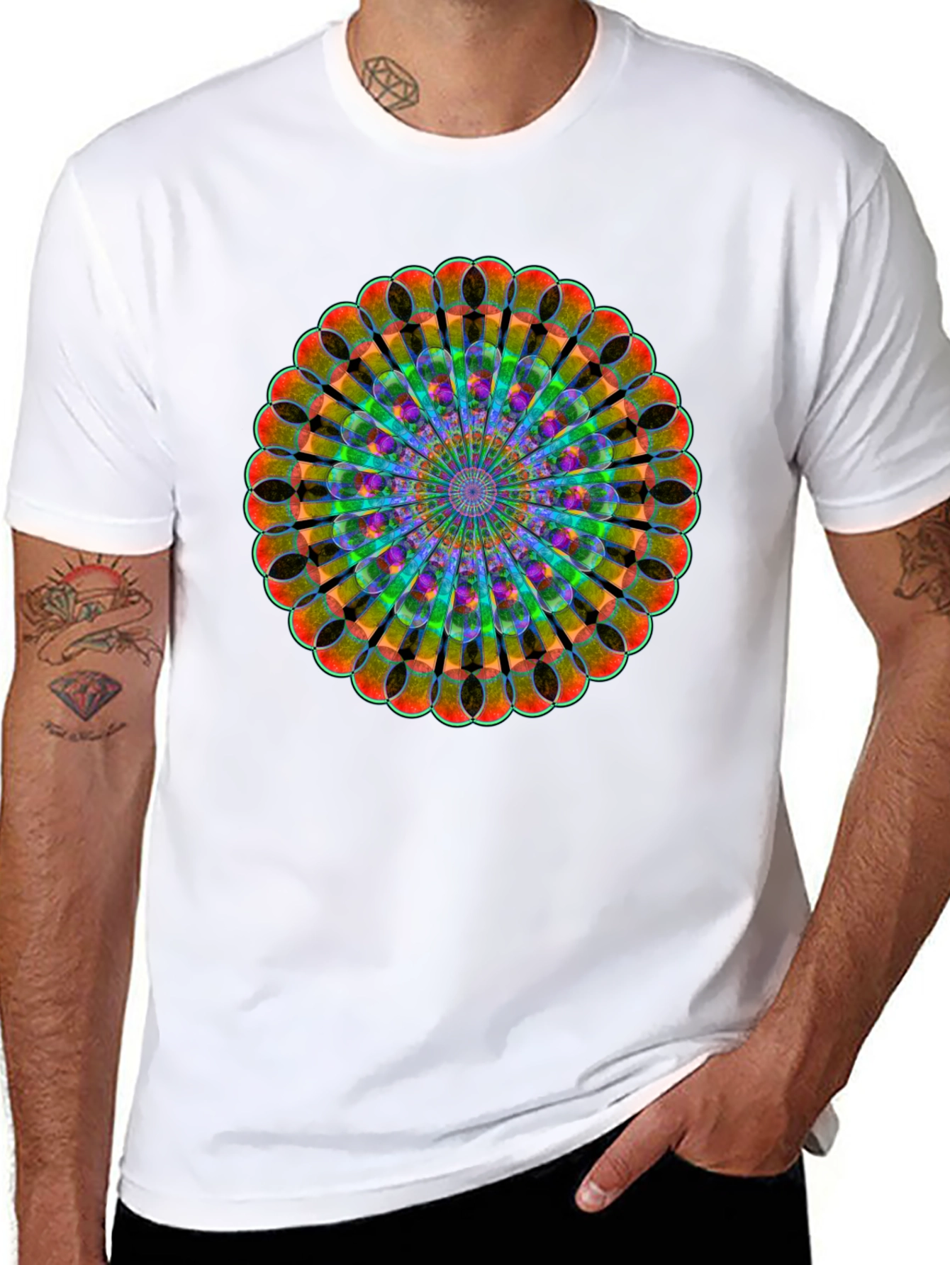 Kaleidoscope Mandala Black T-Shirt