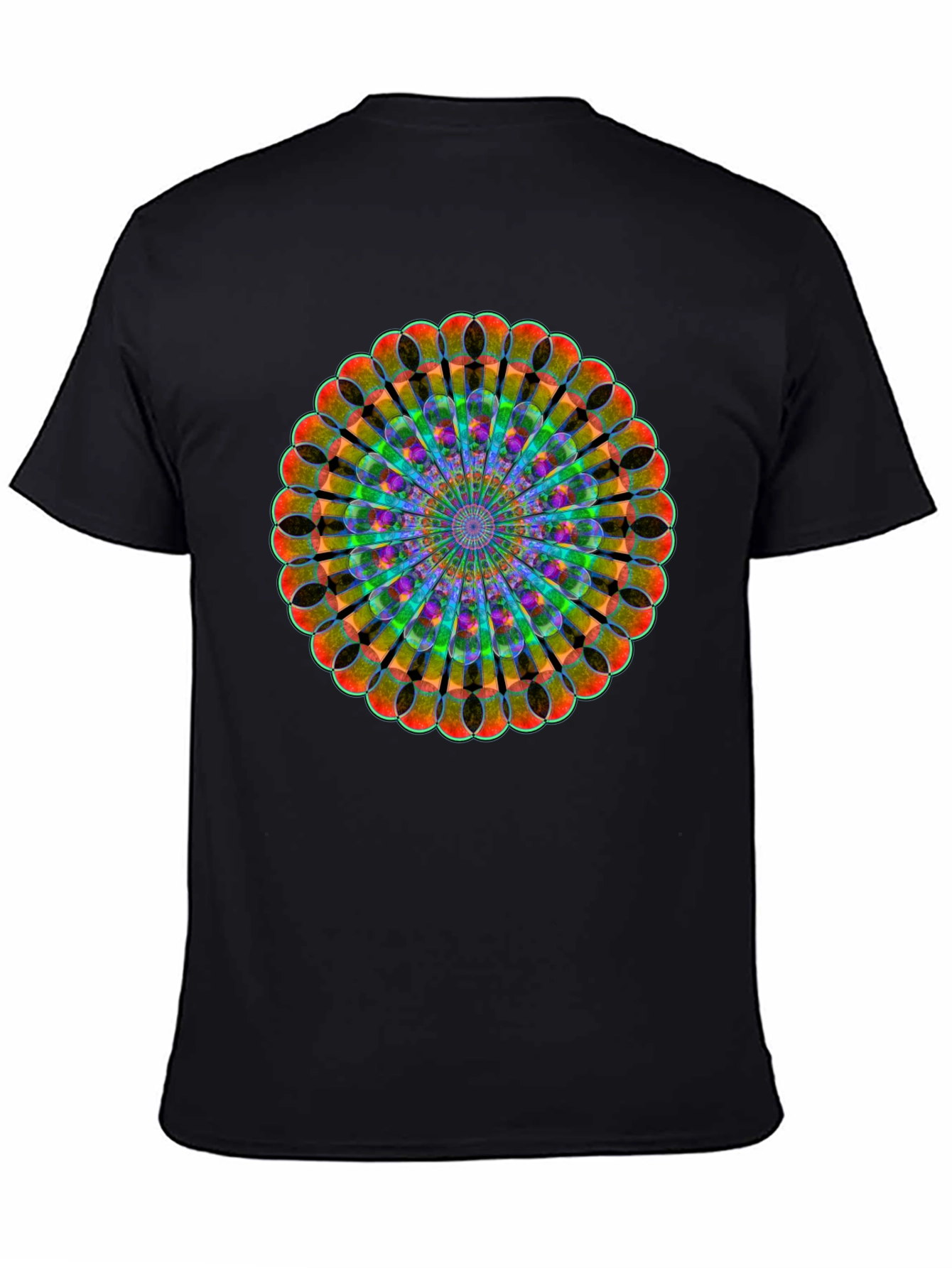 Kaleidoscope Mandala Black T-Shirt